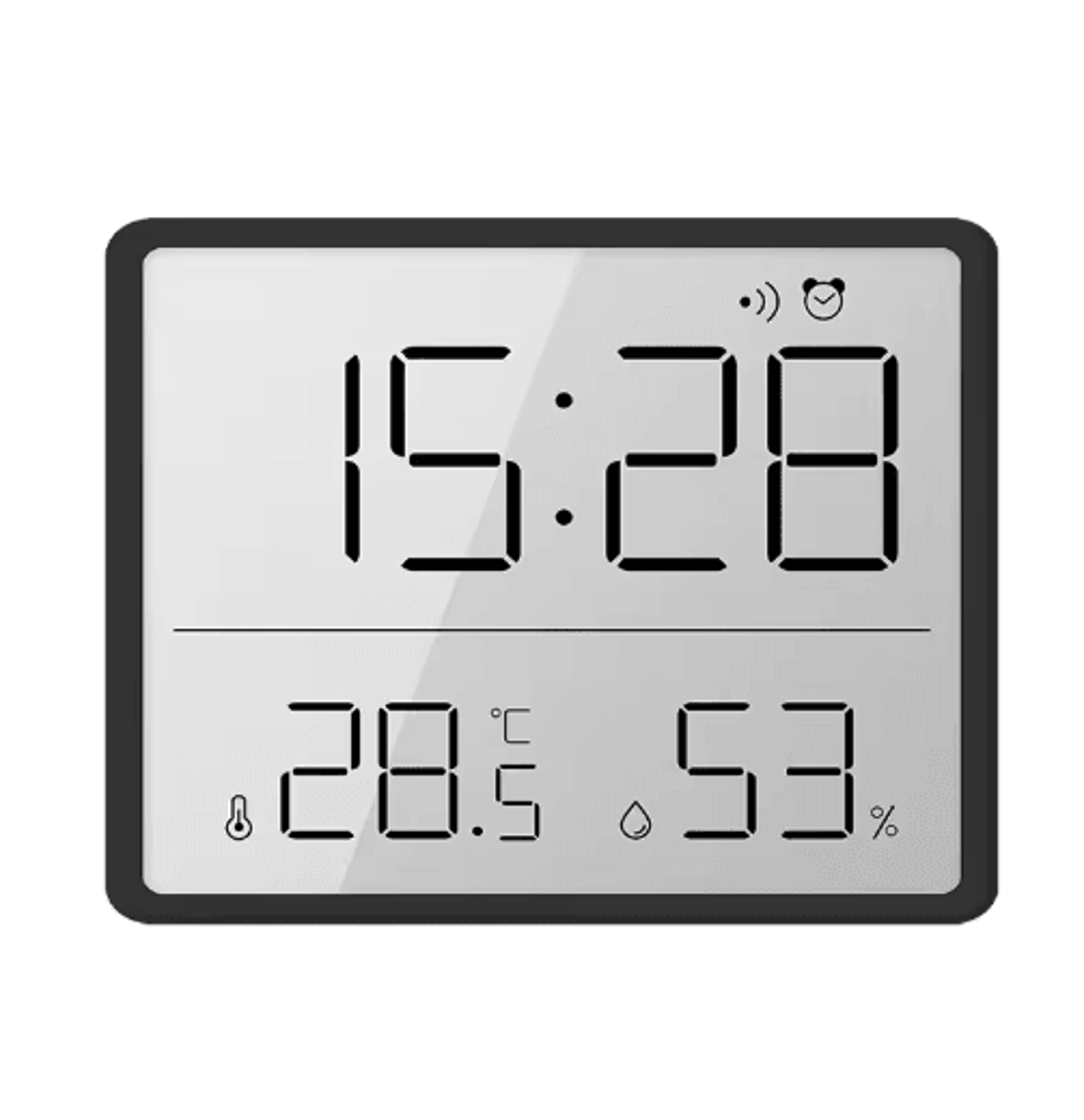 Ultra Thin Digital Alarm Clock With Temperature  Hygrometer LCD Magnetic Desk Clock 1