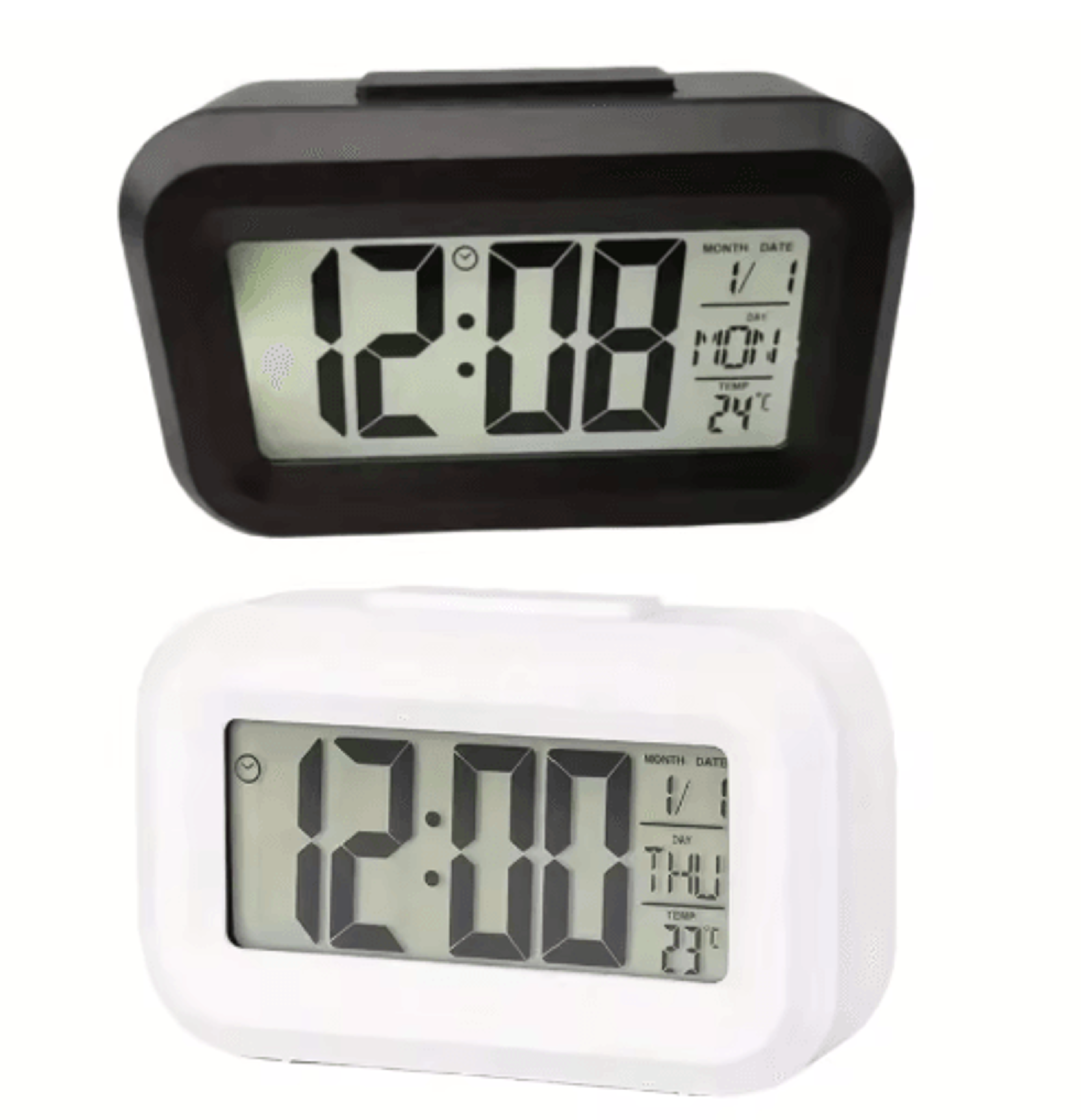 Smart Digital Alarm Clock With LCD Display Temperature Calendar  LED Backlight 6