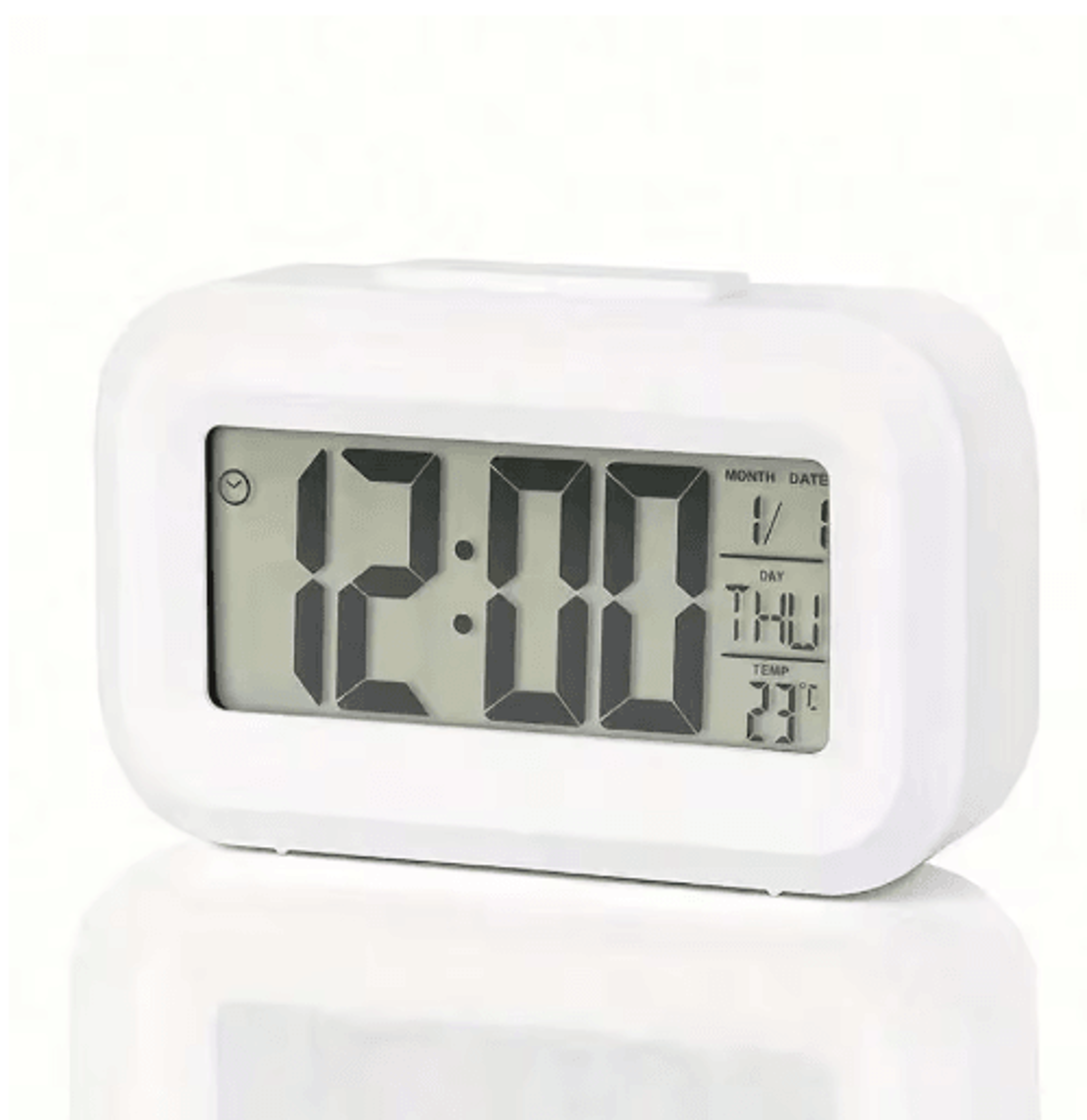 Smart Digital Alarm Clock With LCD Display Temperature Calendar  LED Backlight 9