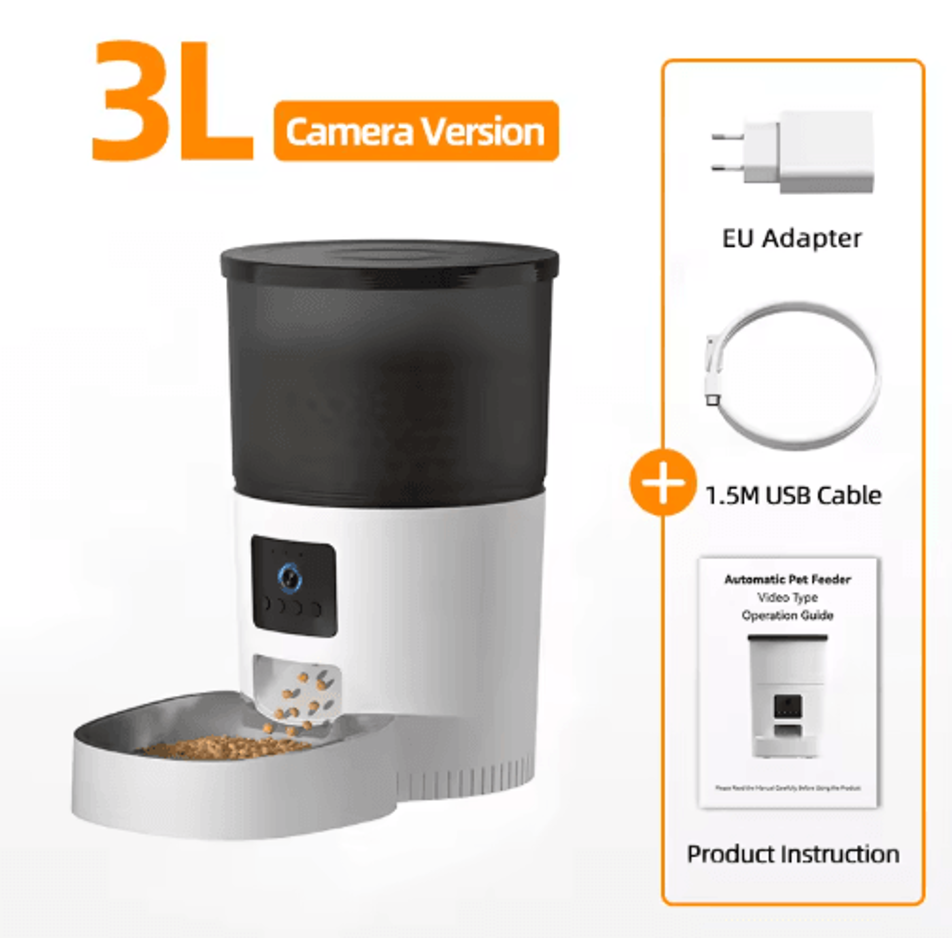 ROJECO Automatic Cat Feeder With Camera  Smart WiFi Pet Feeder With Voice Recorder 1