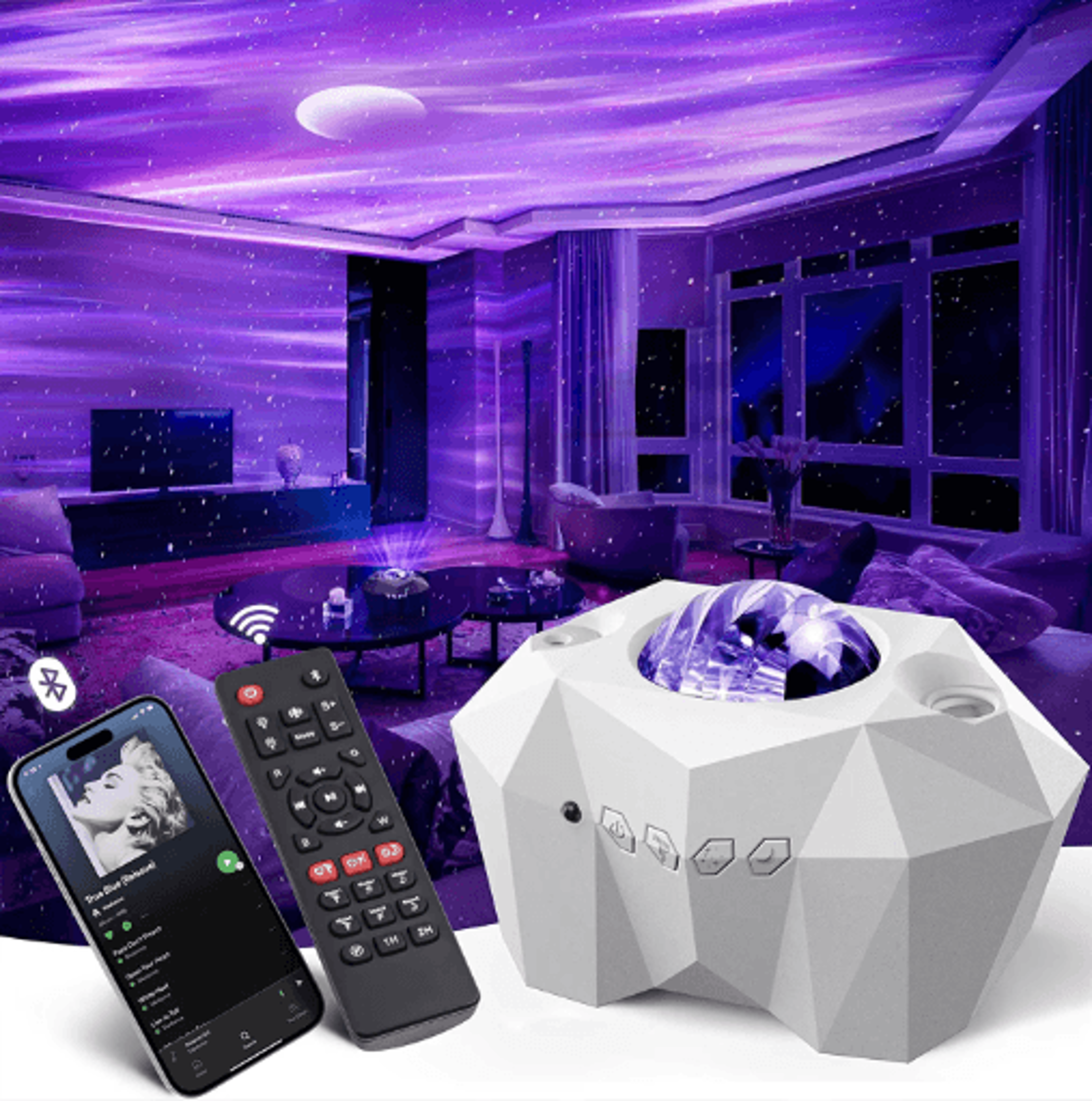 Aurora Galaxy Star Projector  Bluetooth Northern Lights Starry Sky Night Lamp 0