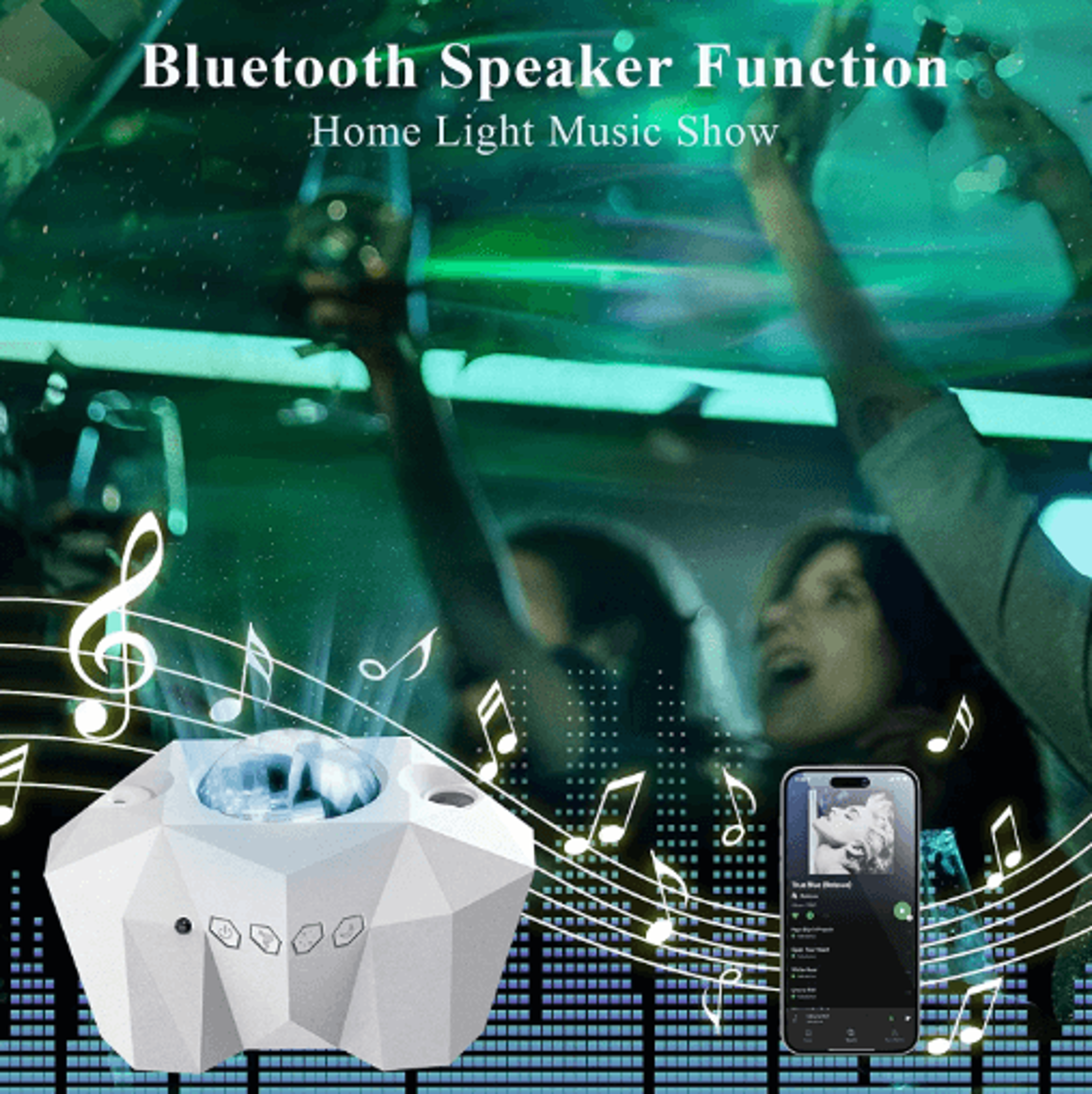 Aurora Galaxy Star Projector  Bluetooth Northern Lights Starry Sky Night Lamp 6