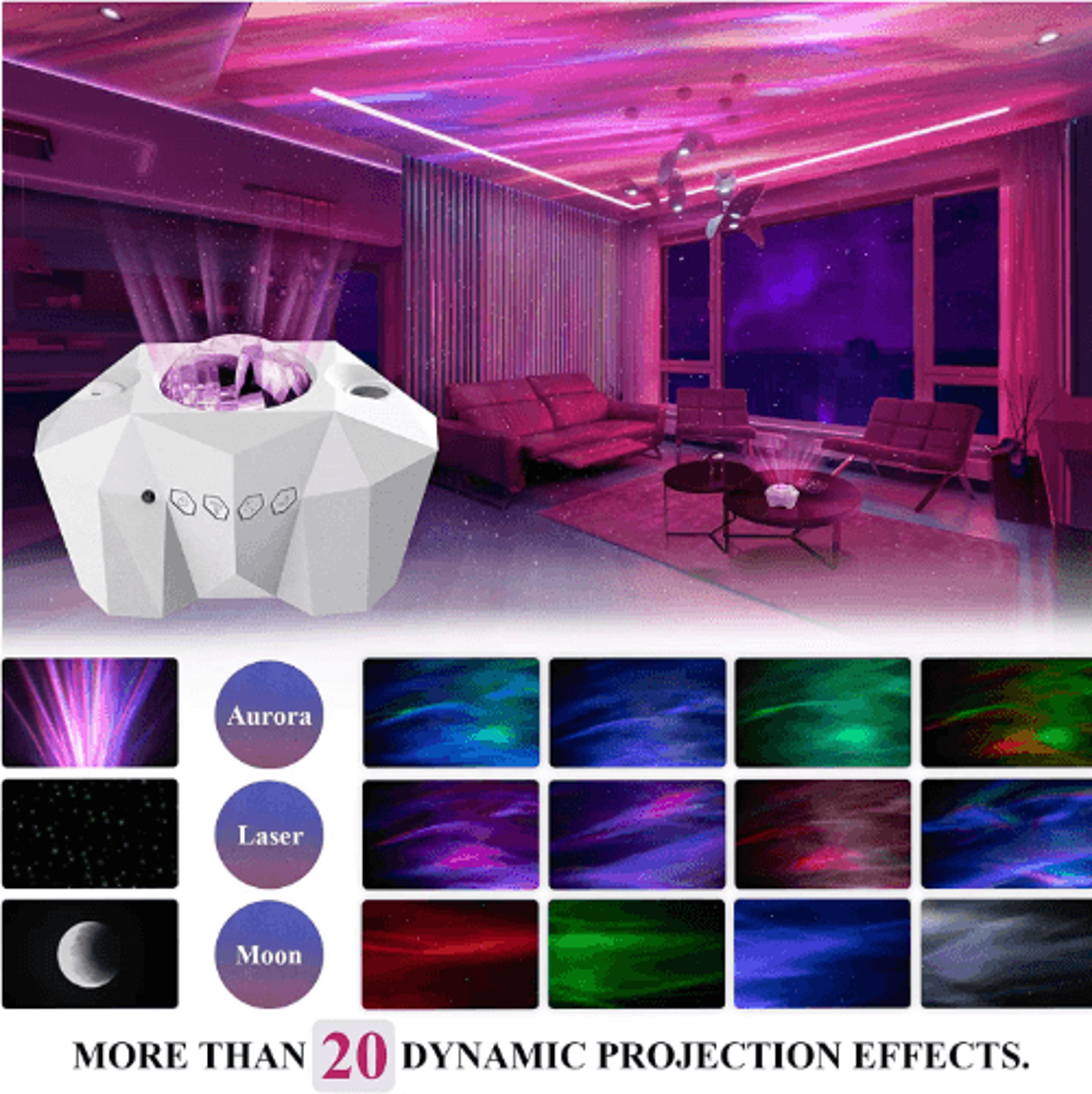 Aurora Galaxy Star Projector  Bluetooth Northern Lights Starry Sky Night Lamp 8