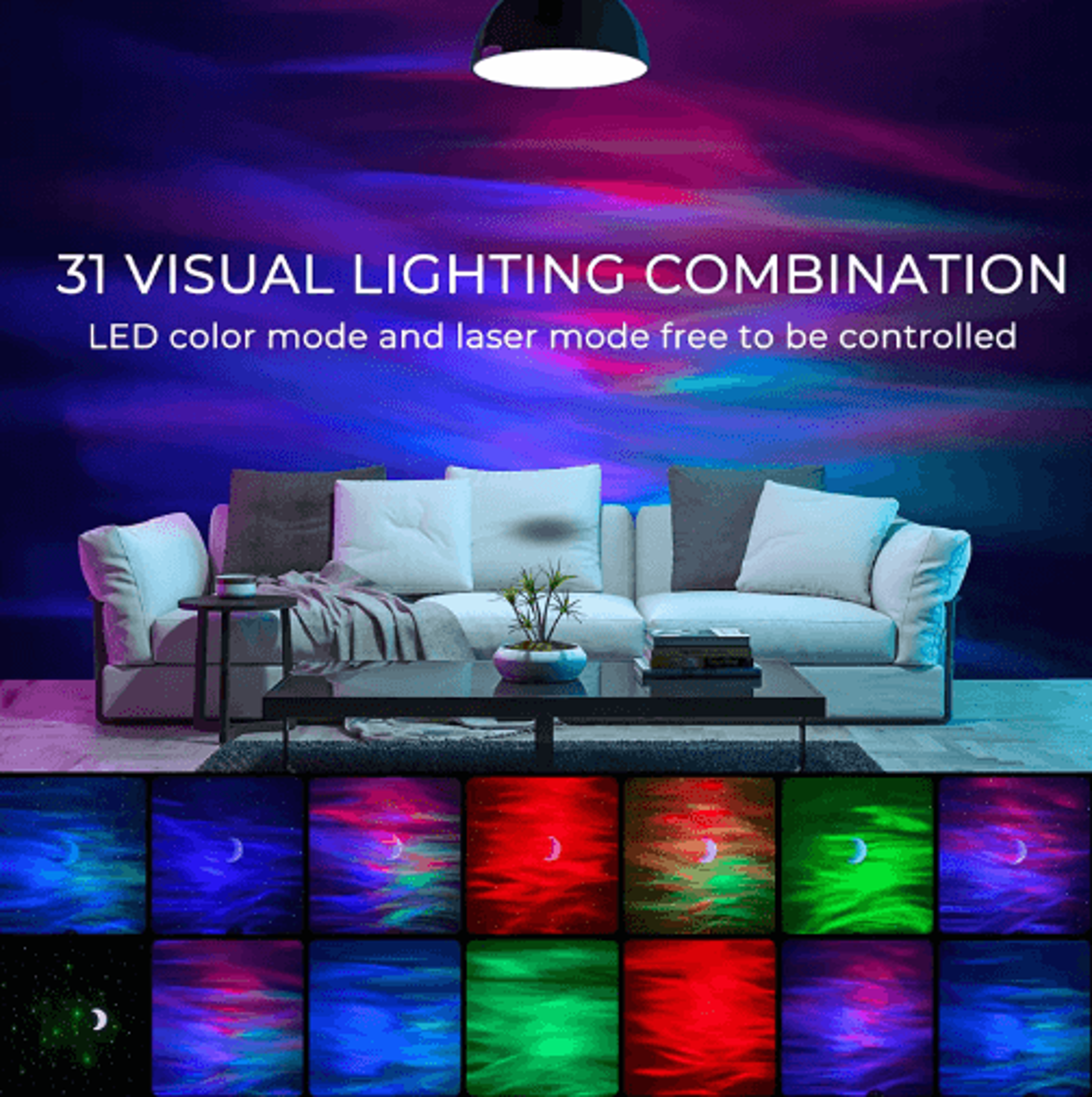 Aurora Galaxy Star Projector  Bluetooth Northern Lights Starry Sky Night Lamp 9