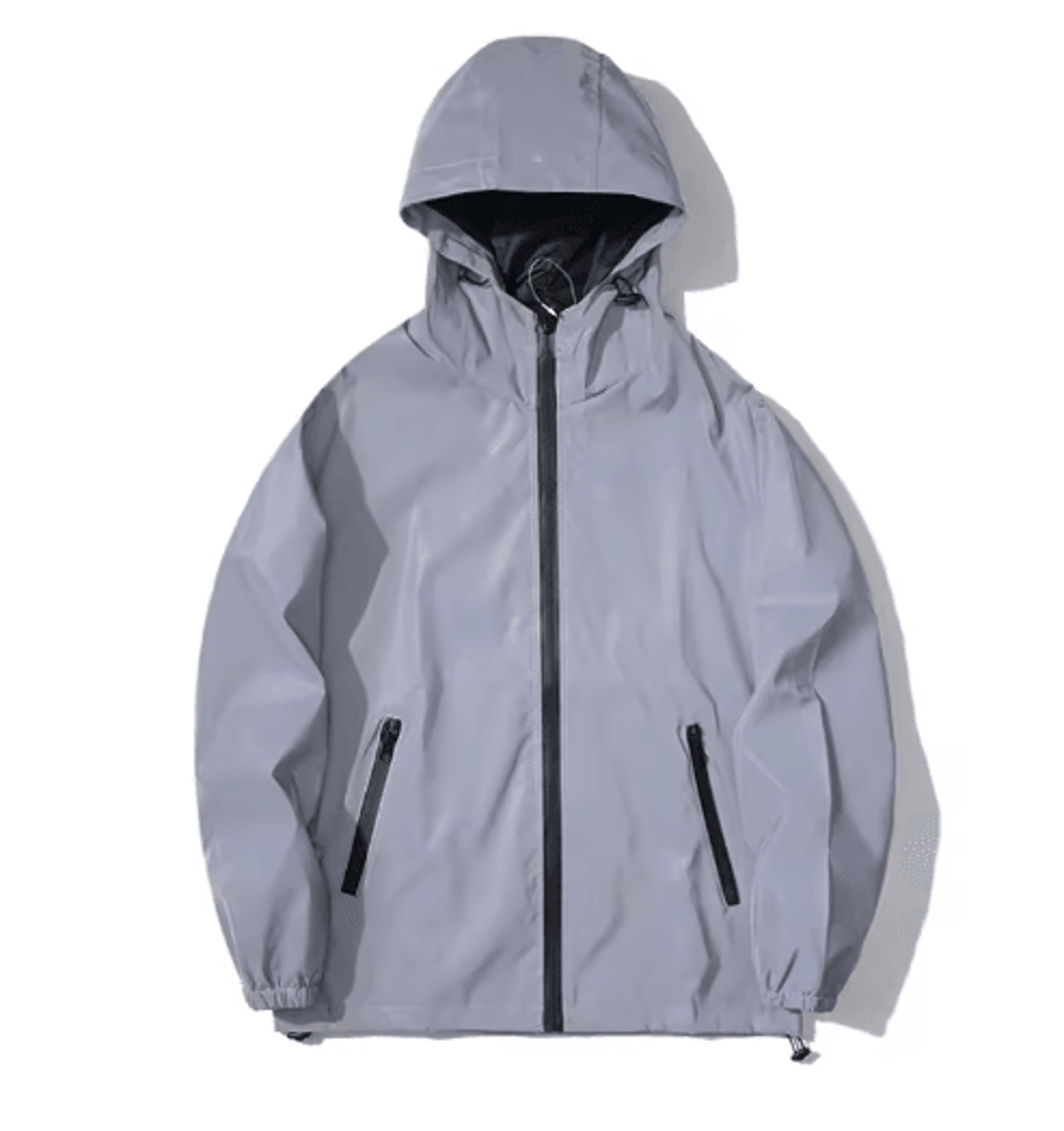Mens Reflective Jacket  Waterproof Hooded Windbreaker Hip Hop Streetwear Coat 1