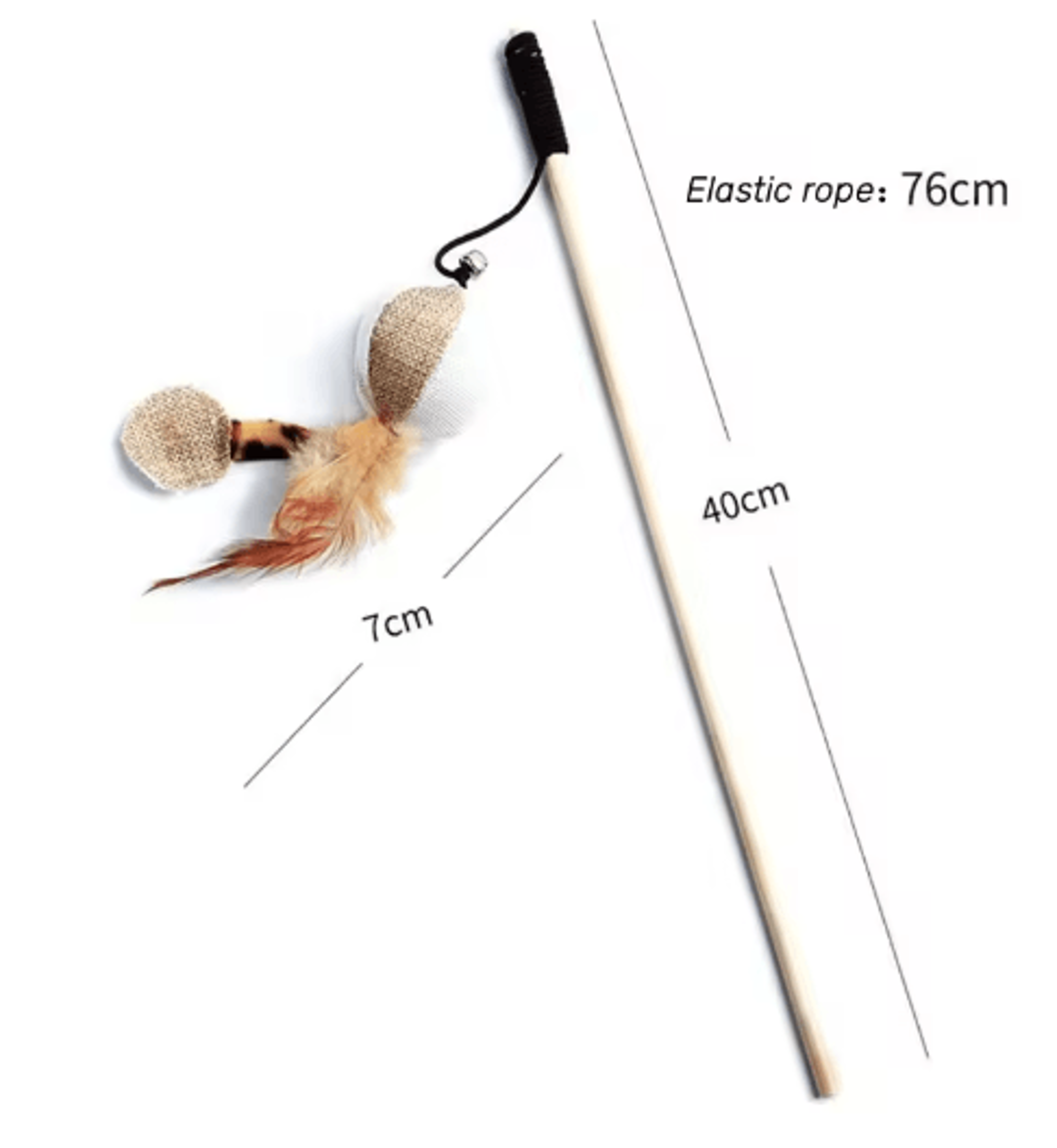 Colorful Feather Cat Teaser Wand  Interactive Kitten Play  Exercise Toy 9