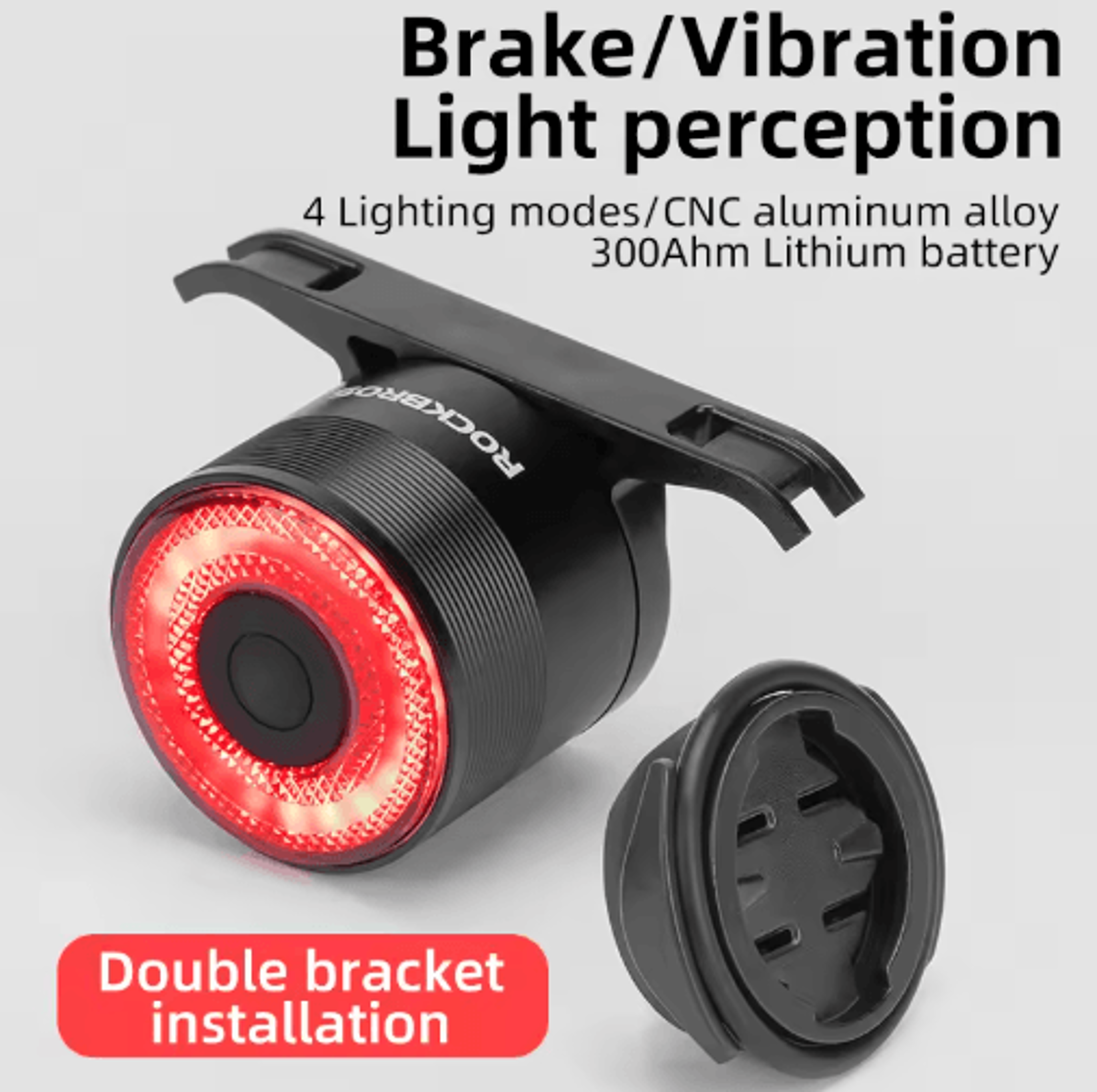 ROCKBROS Smart Brake Bicycle Tail Light  USB Rechargeable Waterproof Cycling Safety Light 1