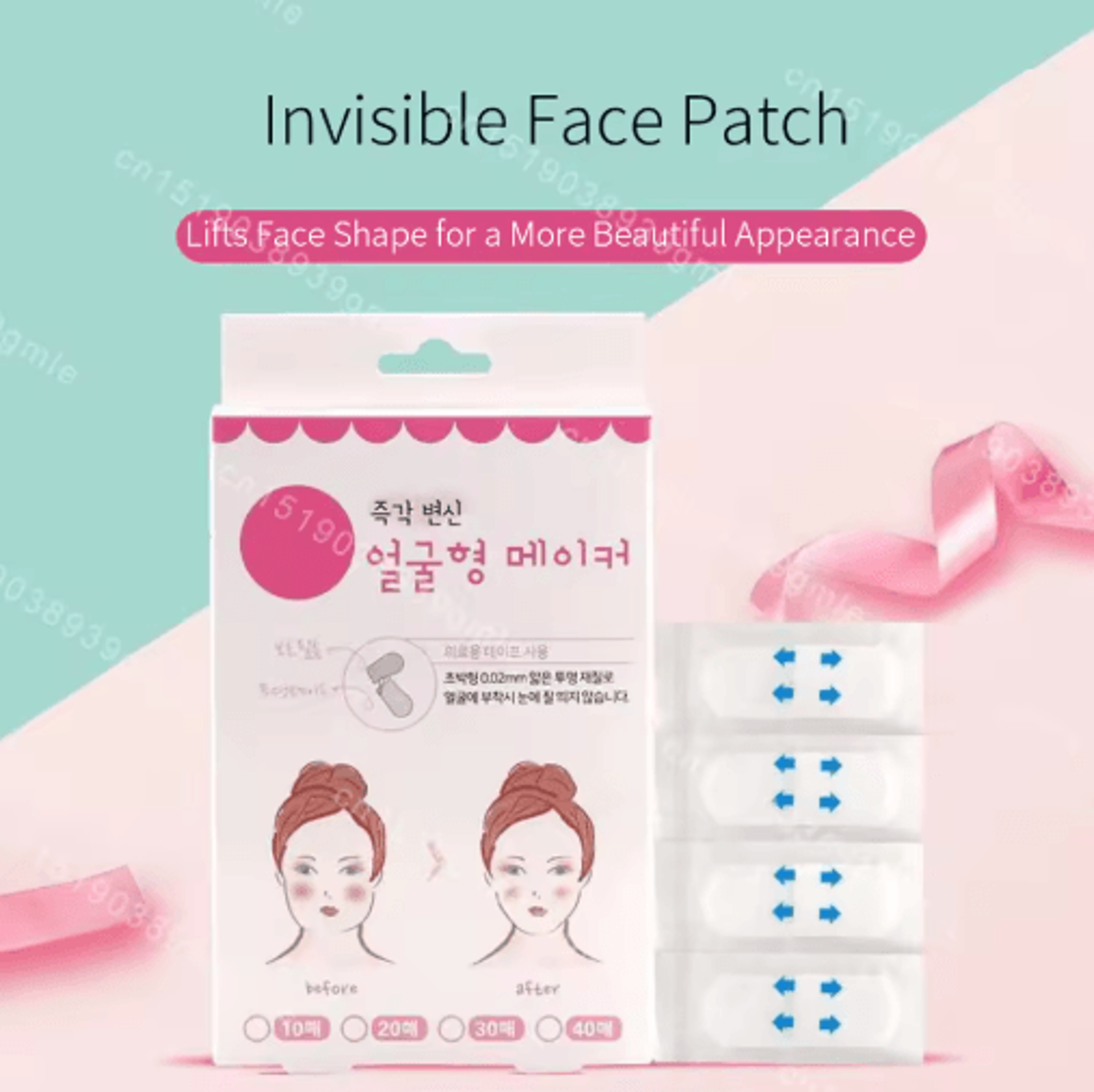 Invisible VLine Face Lifting Tape  Breathable Slimming  Chin Lift Stickers 40pcs 3