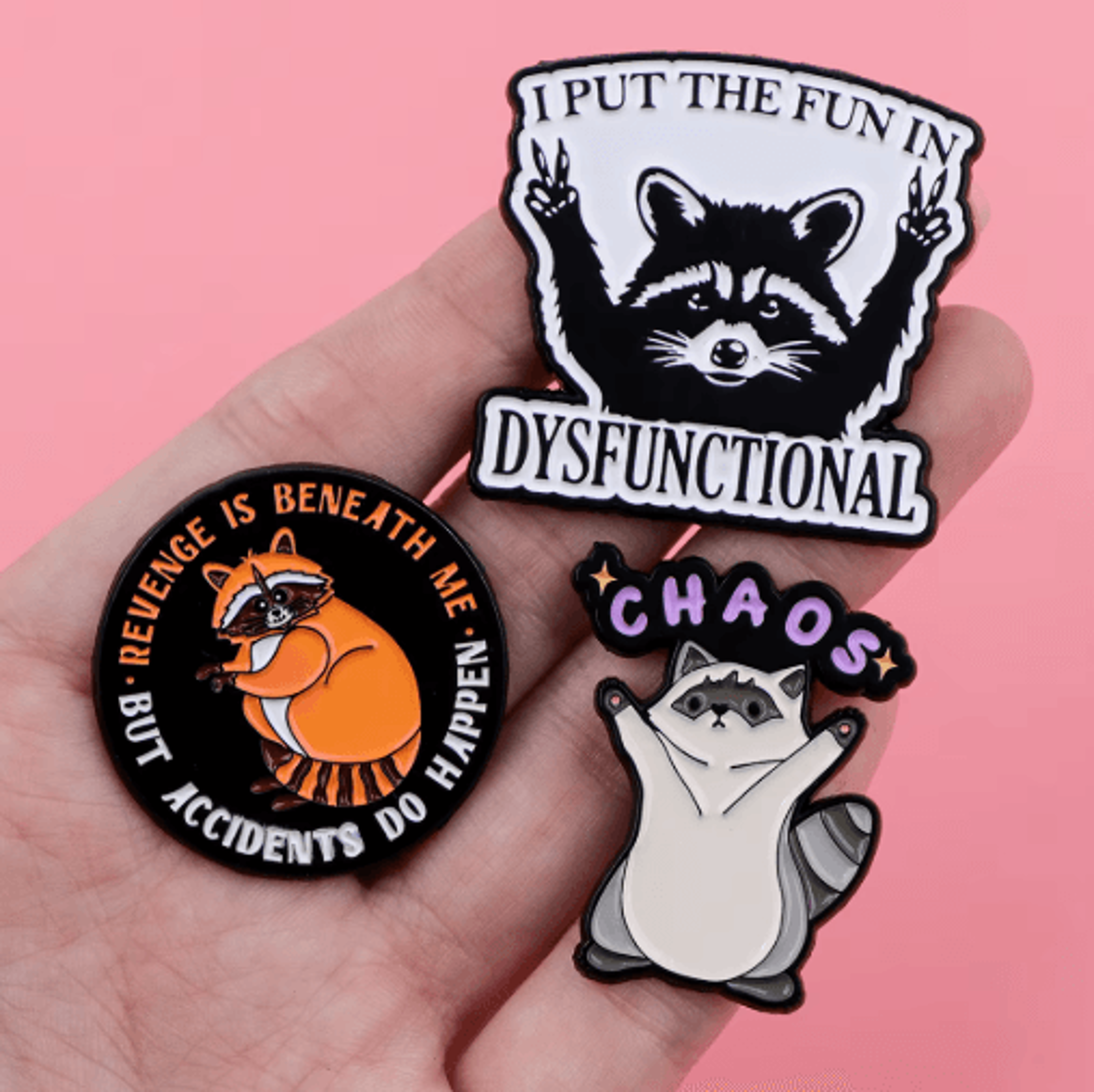 Cute Raccoon Enamel Pin  Funny Animal Brooch Lapel Badge For Bags  Outfits 6
