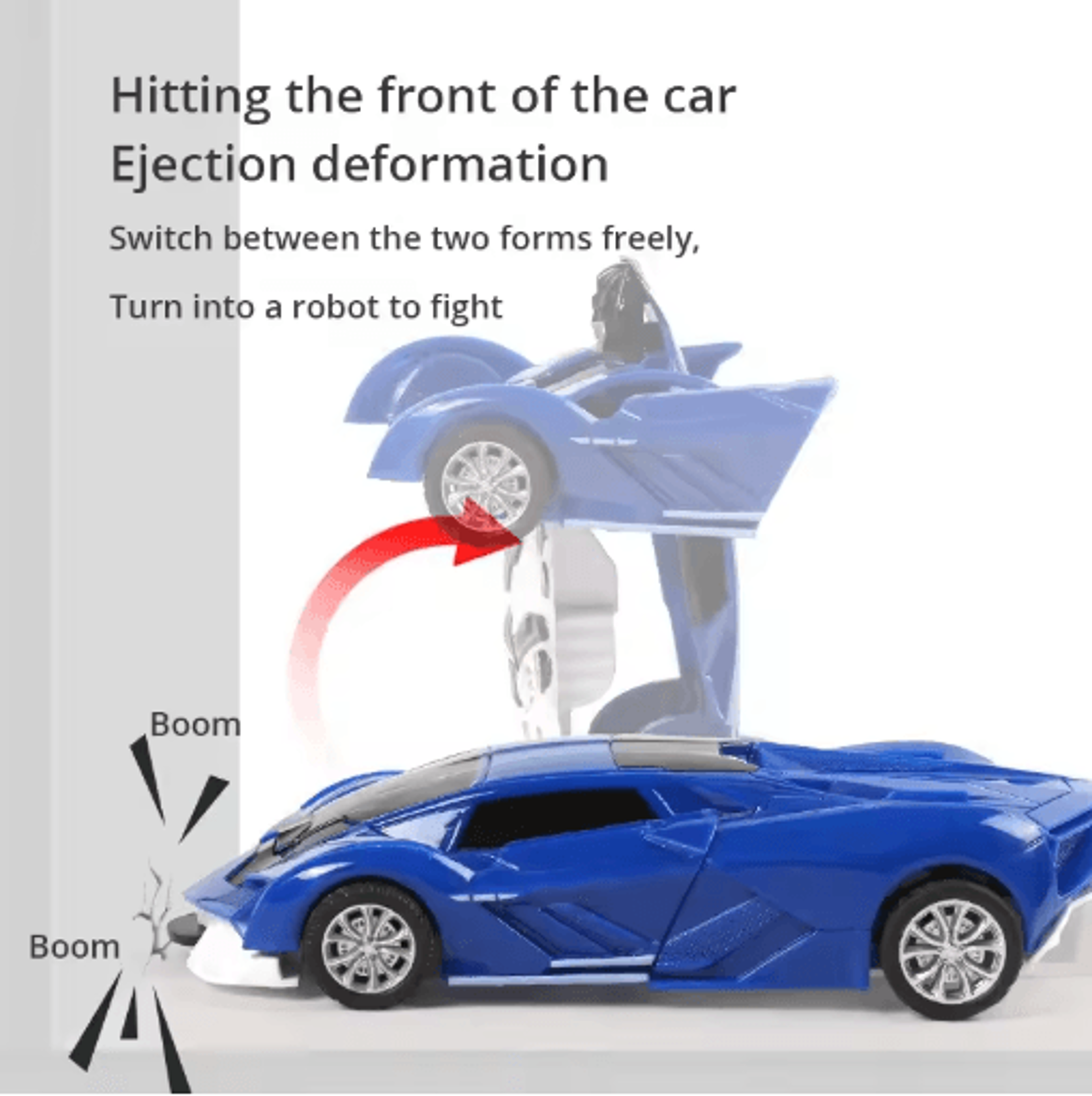 Transforming Police Car Toy For Kids Collision Deformation Inertia Action Car 3