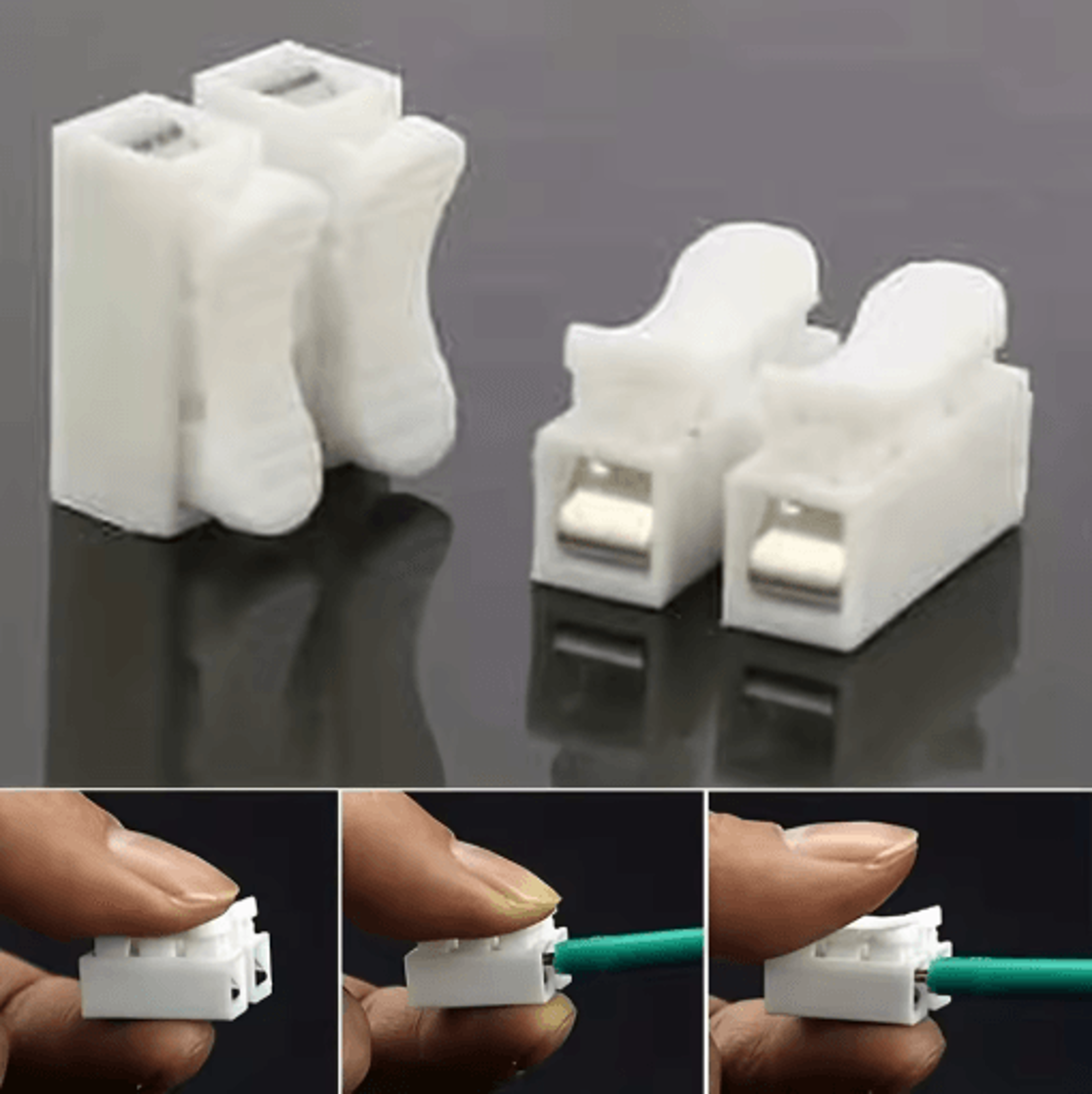 20PCS Quick Wire Connector 2 Pin Spring Clamp No Solder Terminal Block 6