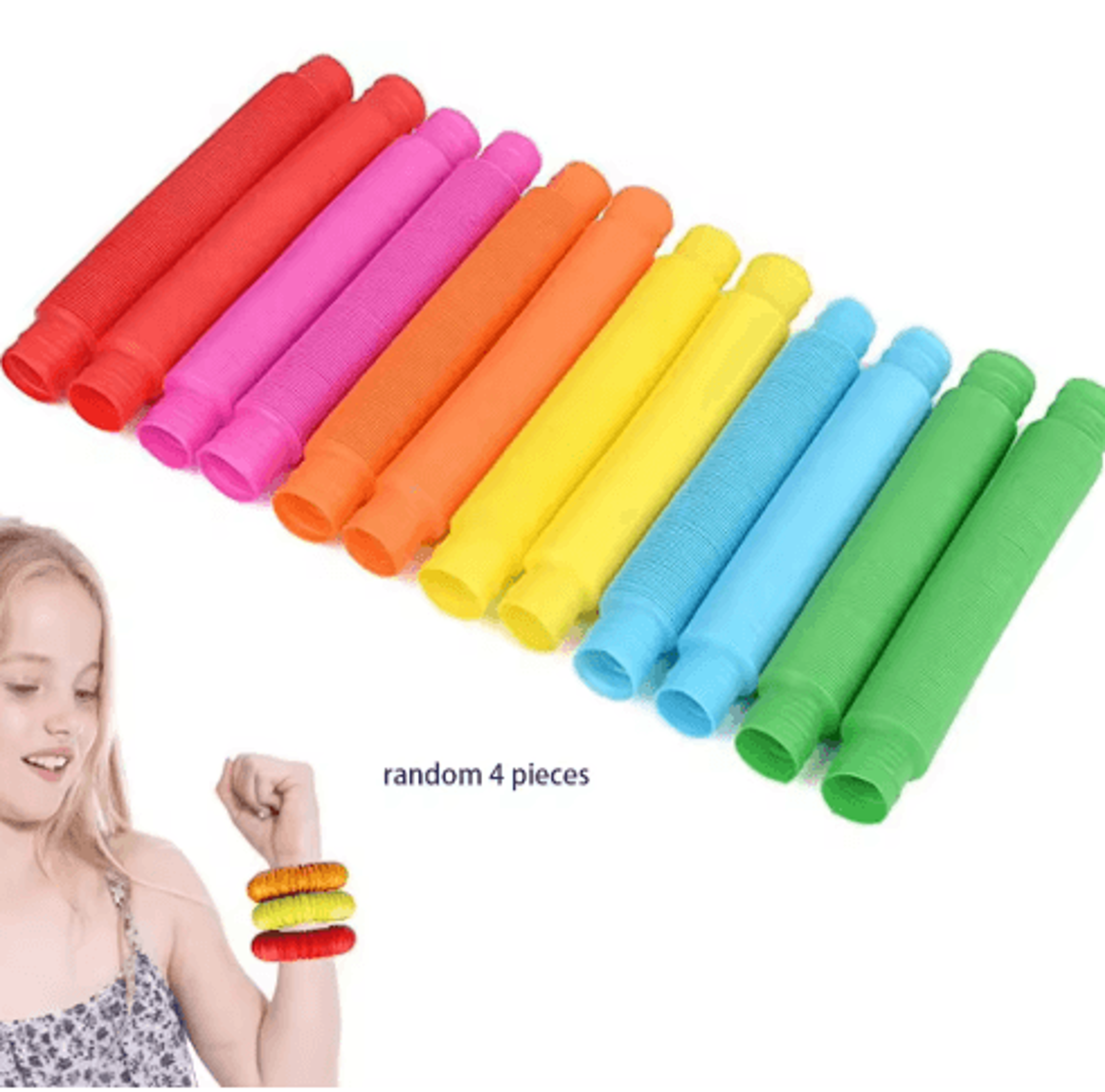 4 Pack Mini Pop Tube Fidget Toy Set For Sensory Play Stress Relief  Creative Building 2
