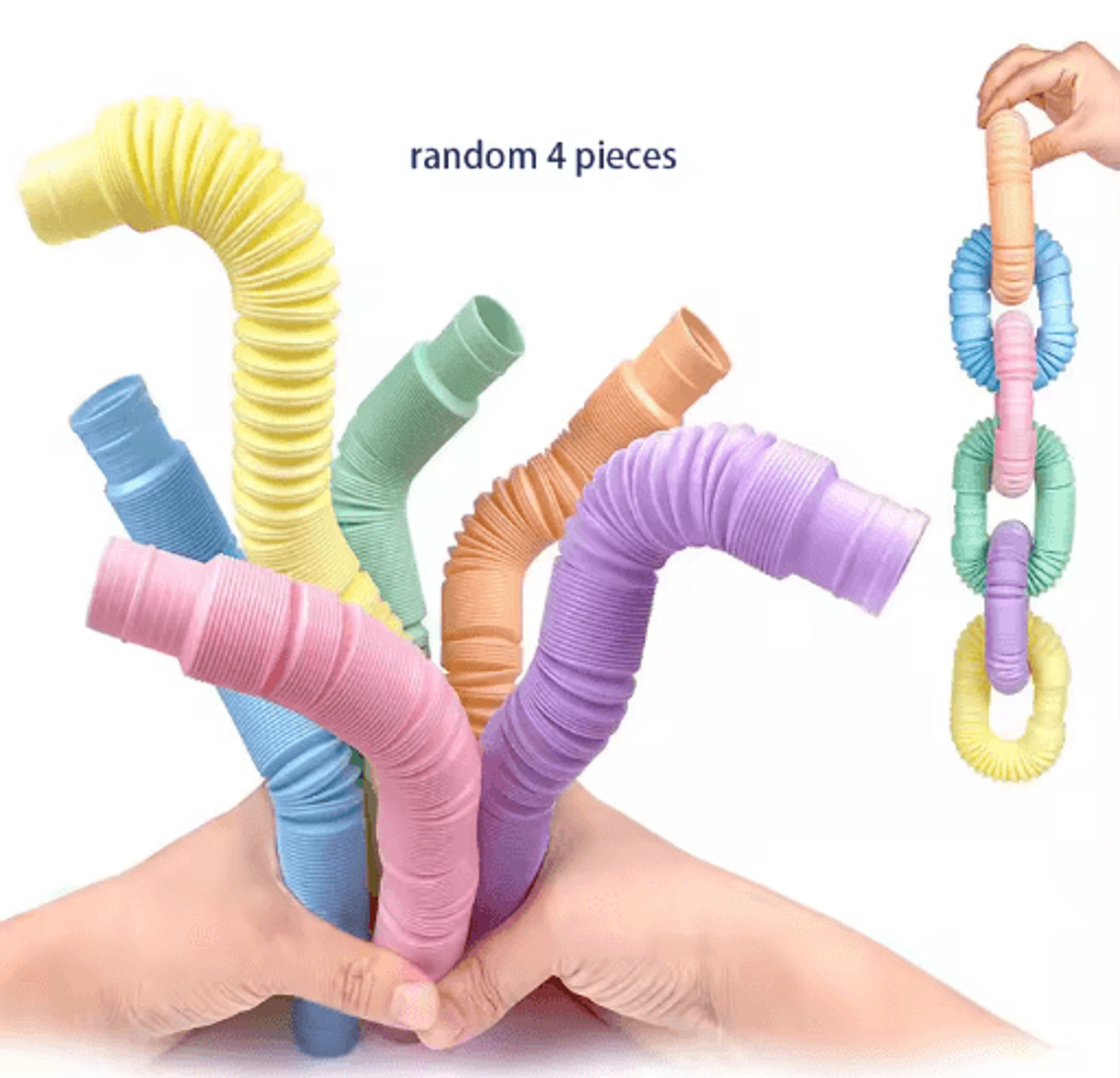 4 Pack Mini Pop Tube Fidget Toy Set For Sensory Play Stress Relief  Creative Building 3