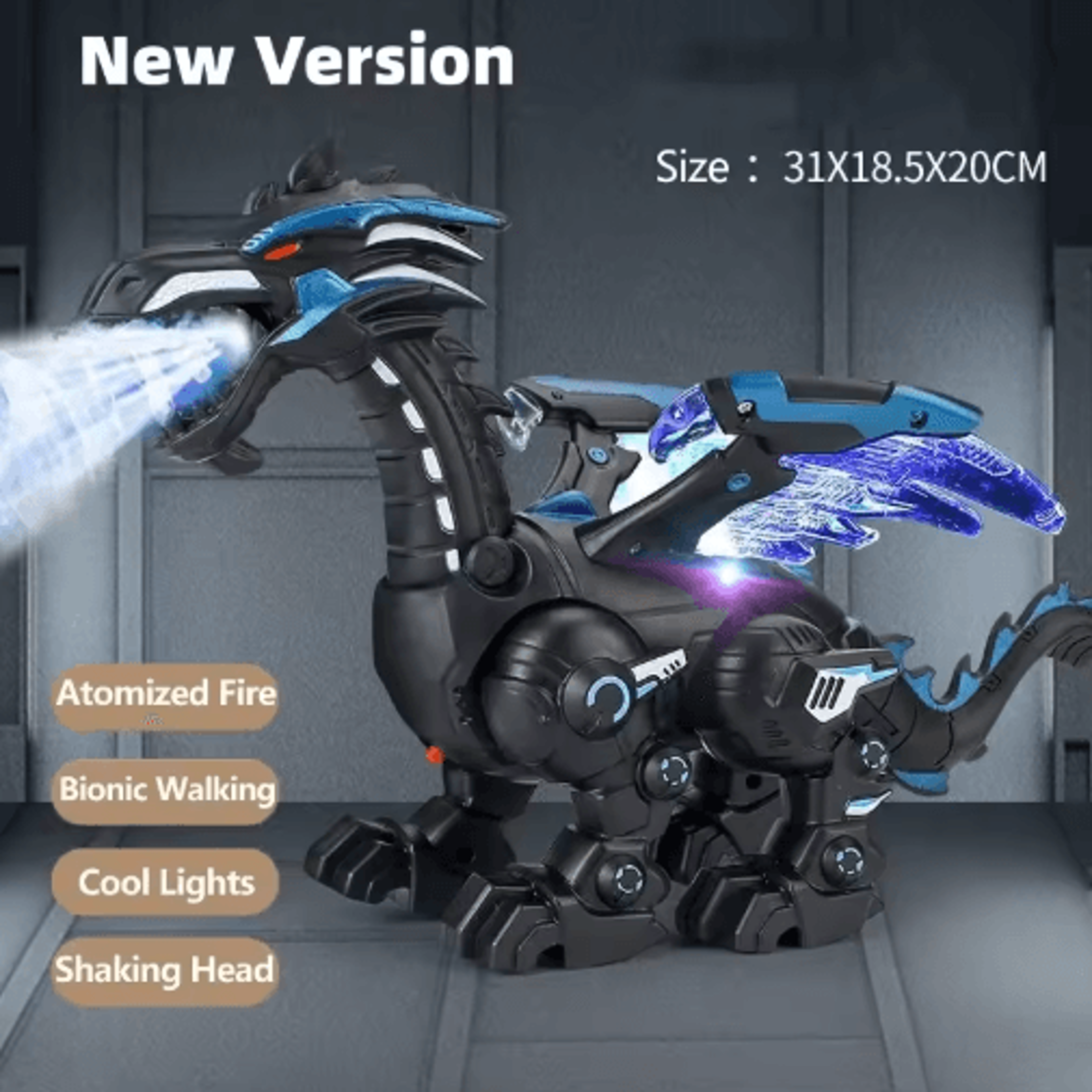 DinoBlaze Fire Breathing Dinosaur Toy  Light  Water Spray Interactive Model 1