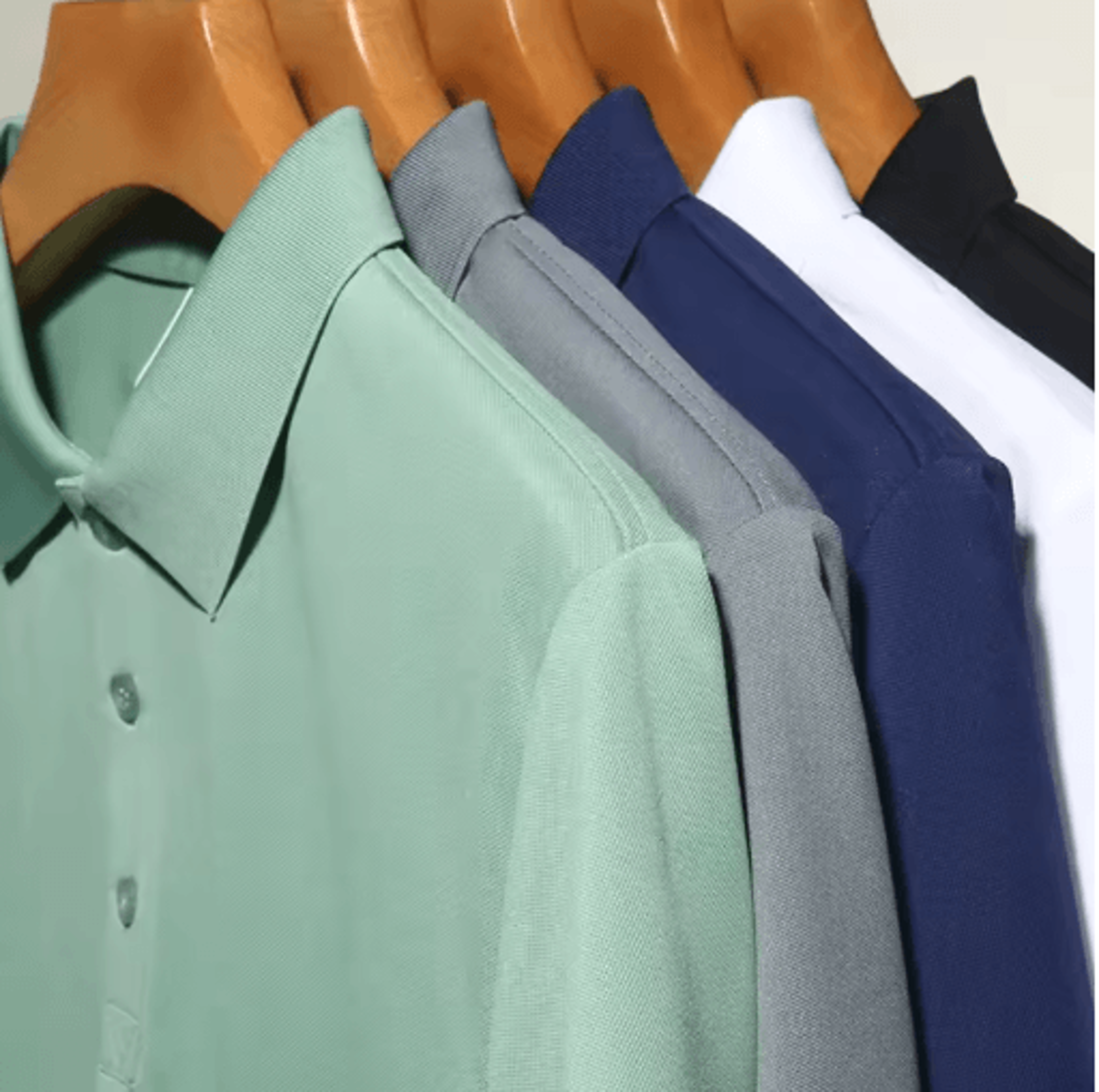 Mens Polo Shirt Breathable Solid Color Casual Summer Top 5
