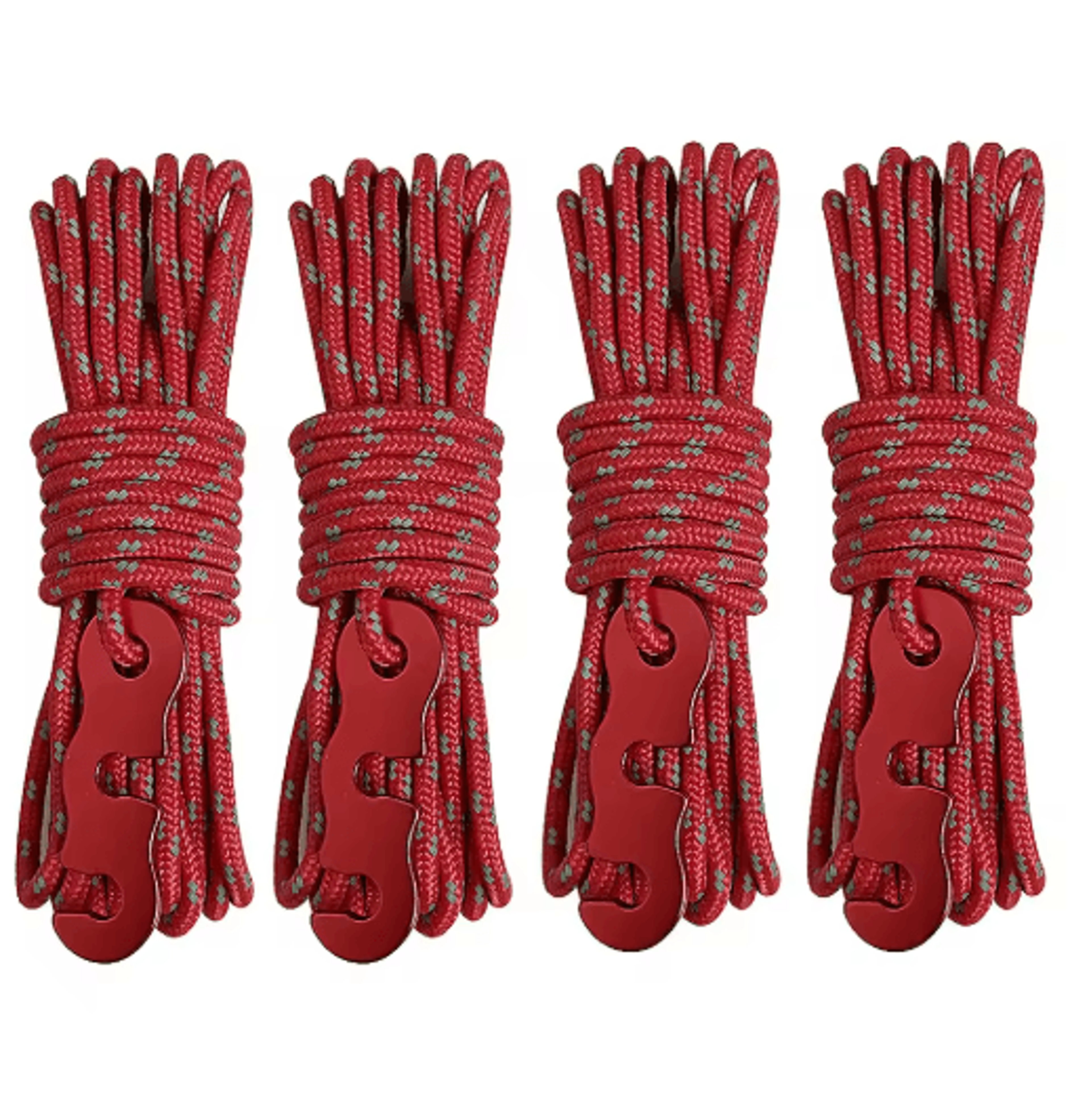 Reflective Tent Ropes Set Windproof Adjustable Camping Guy Lines With Buckles 1