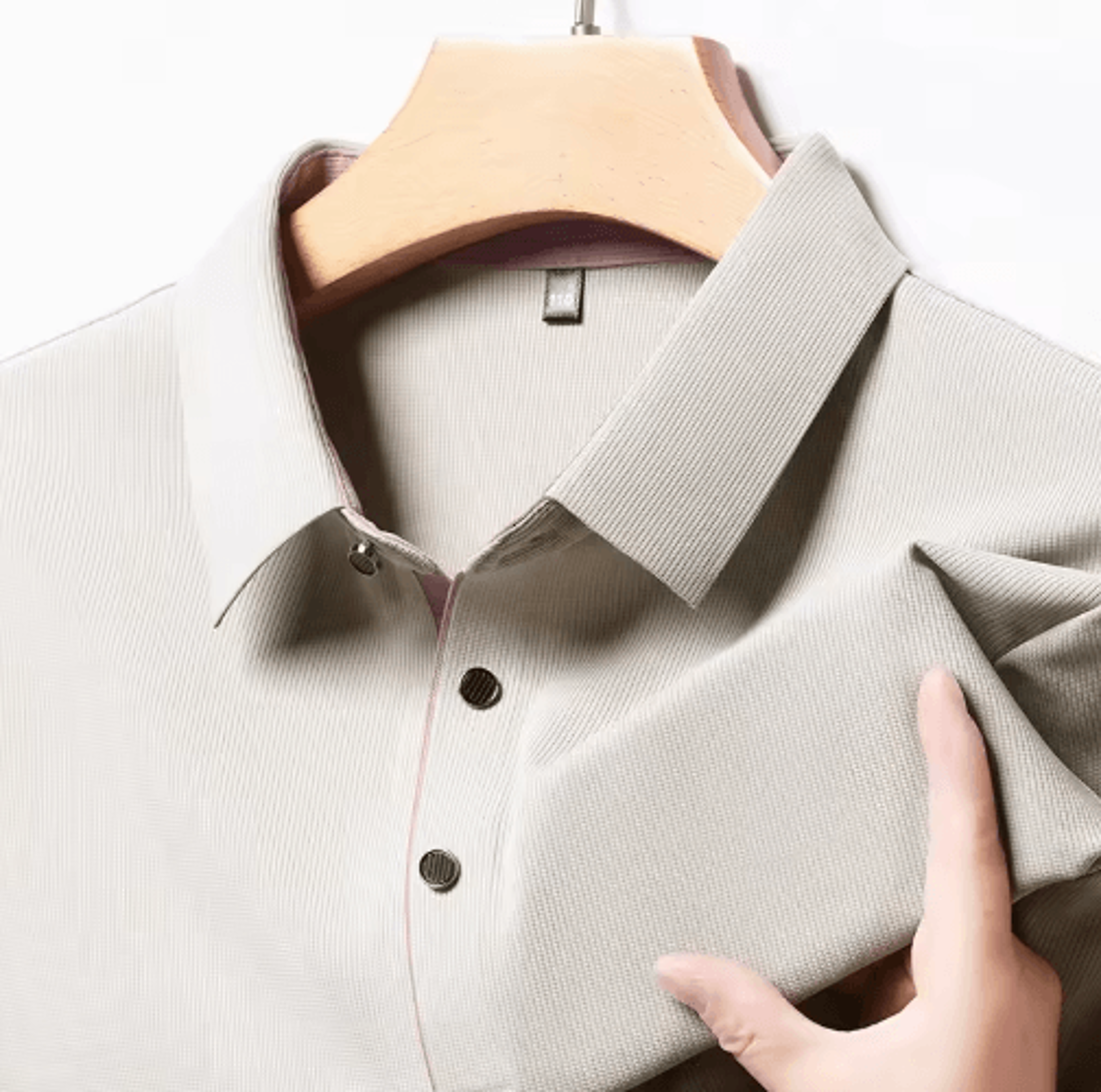 Mens Long Sleeve Polo Shirt 2025 Business Casual Breathable Solid Color Top 11