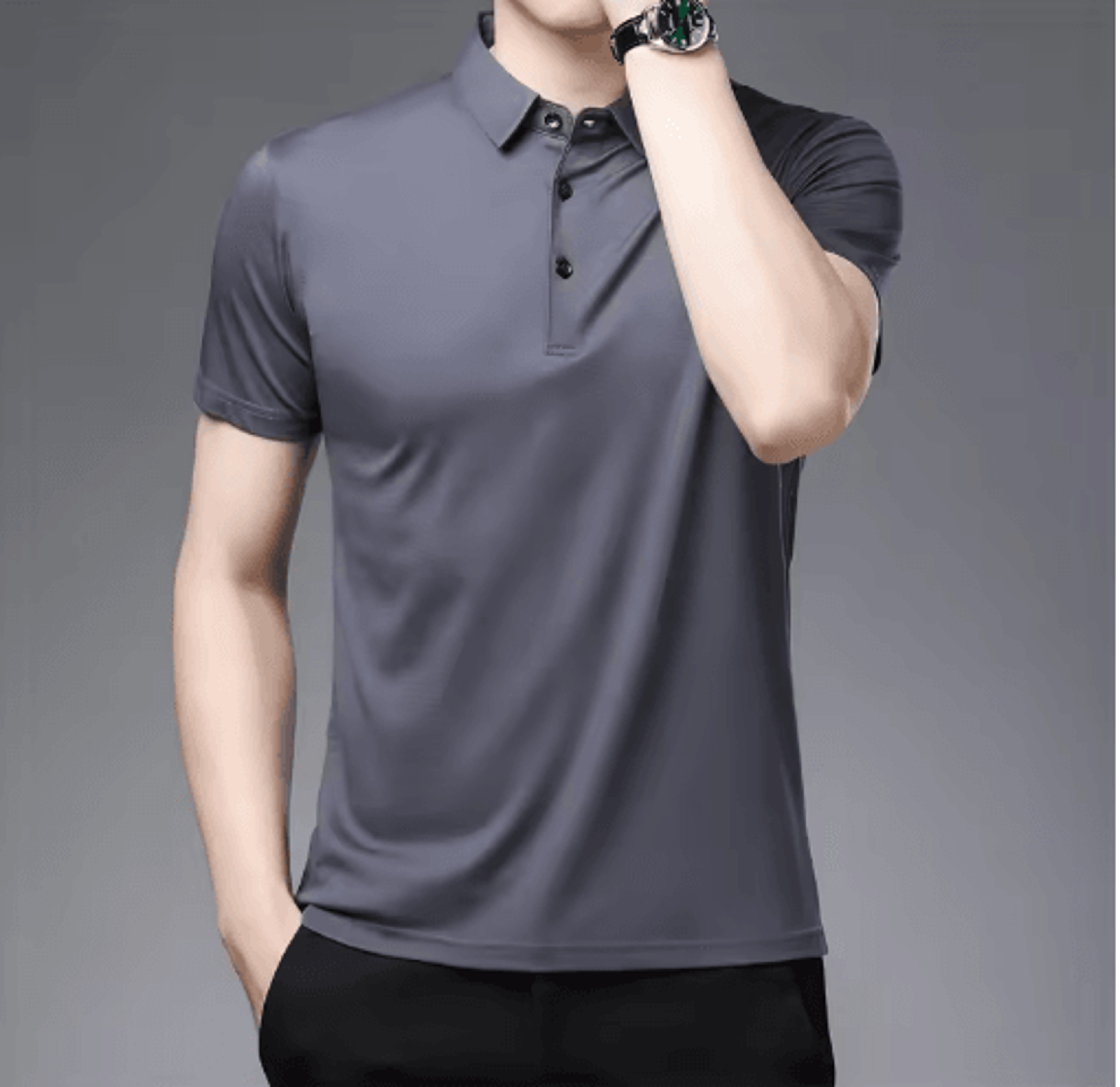Mens Short Sleeve Polo Shirt Breathable Business Casual Summer Essential 3