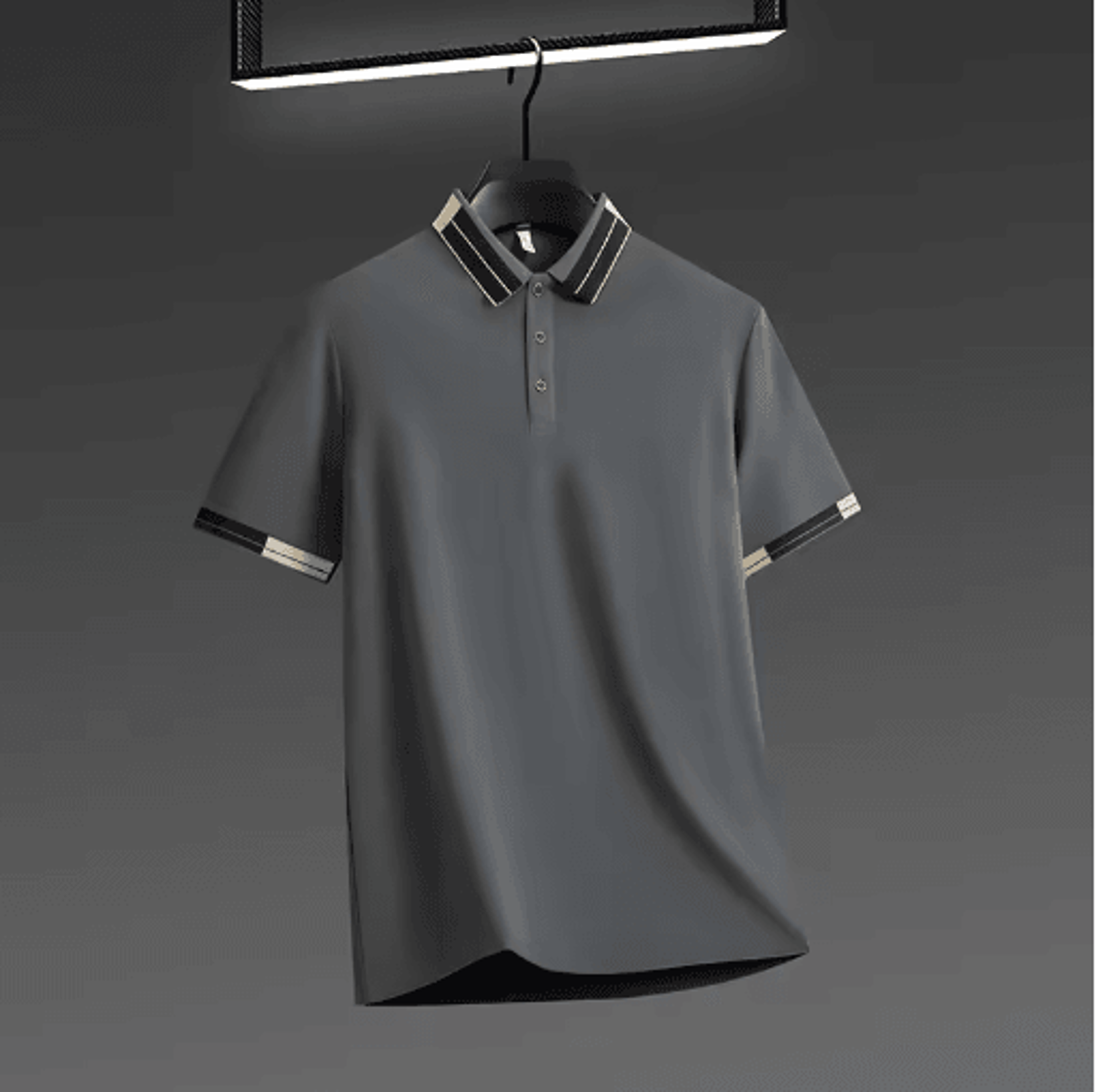 Mens Short Sleeve Polo Shirt 2025 Business Casual Breathable Solid Color Top 5