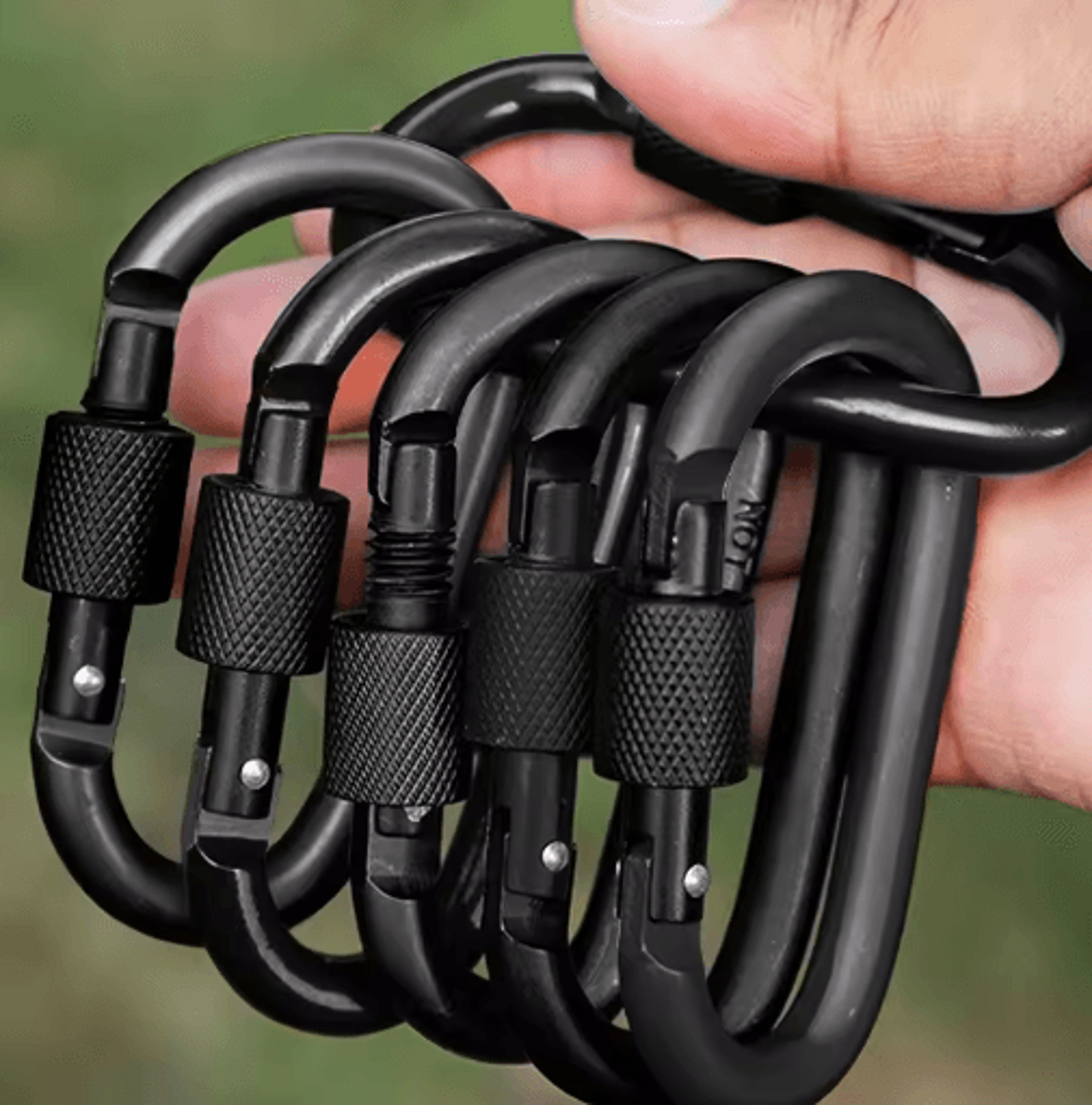 6pcs Carabiner Clips Set Durable Spring Snap Hooks For Outdoor  Everyday Use 0