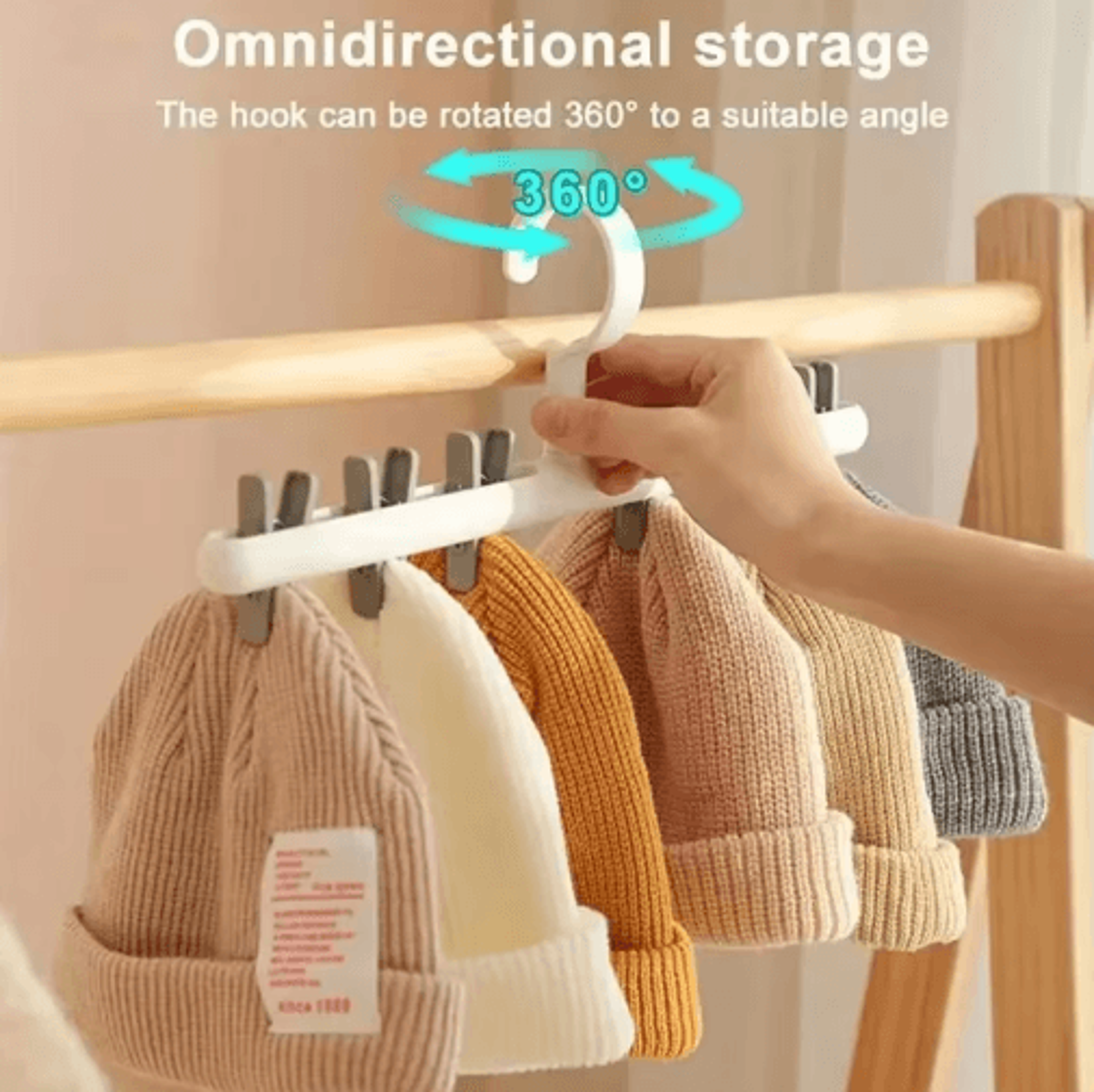 Hat  Scarf Organizer Hanger  MultiPurpose Closet Storage Rack 7