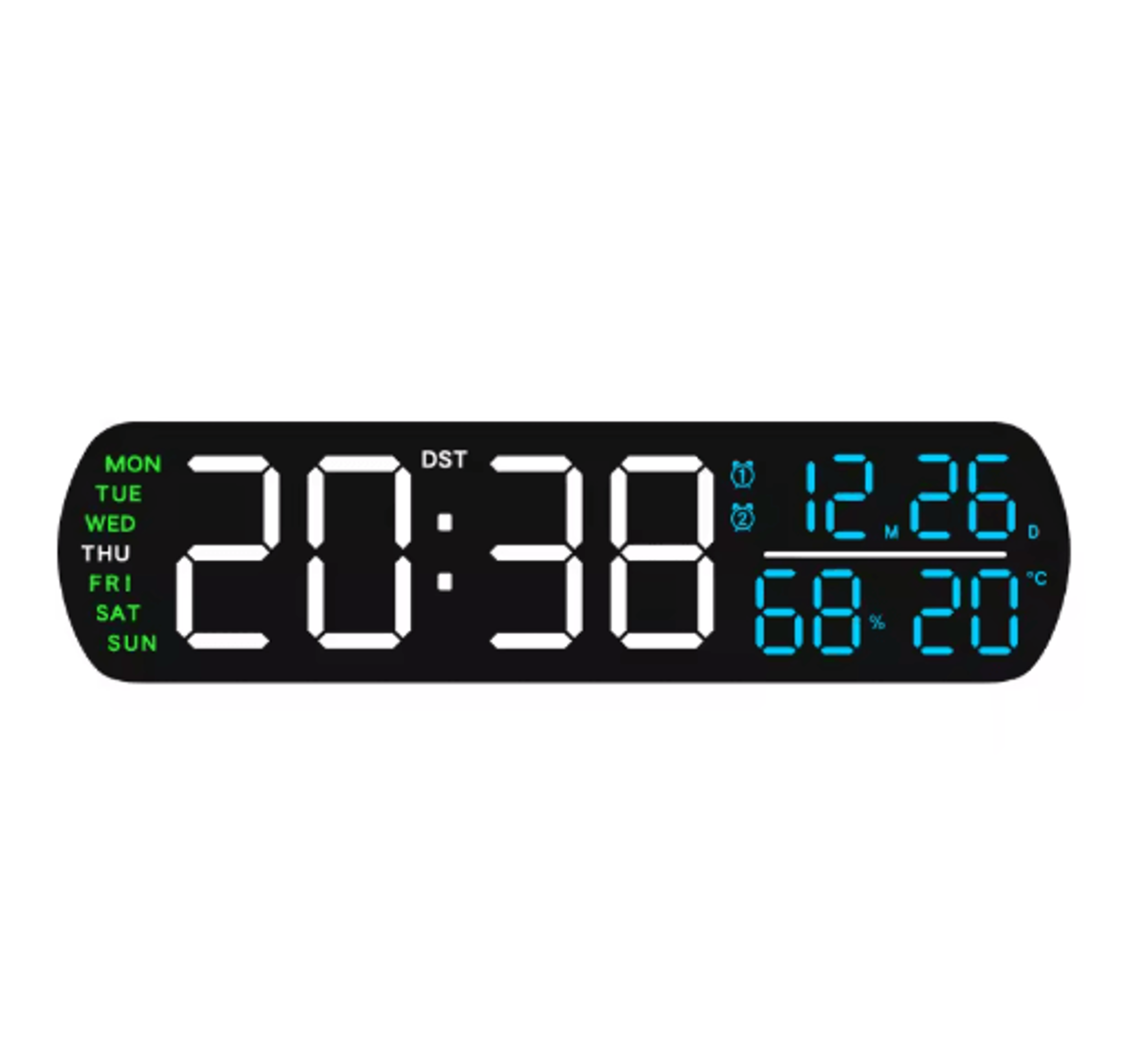 Digital Alarm Clock With Temperature  Humidity LED Auto Dimmable Multifunction Desk Clock 1