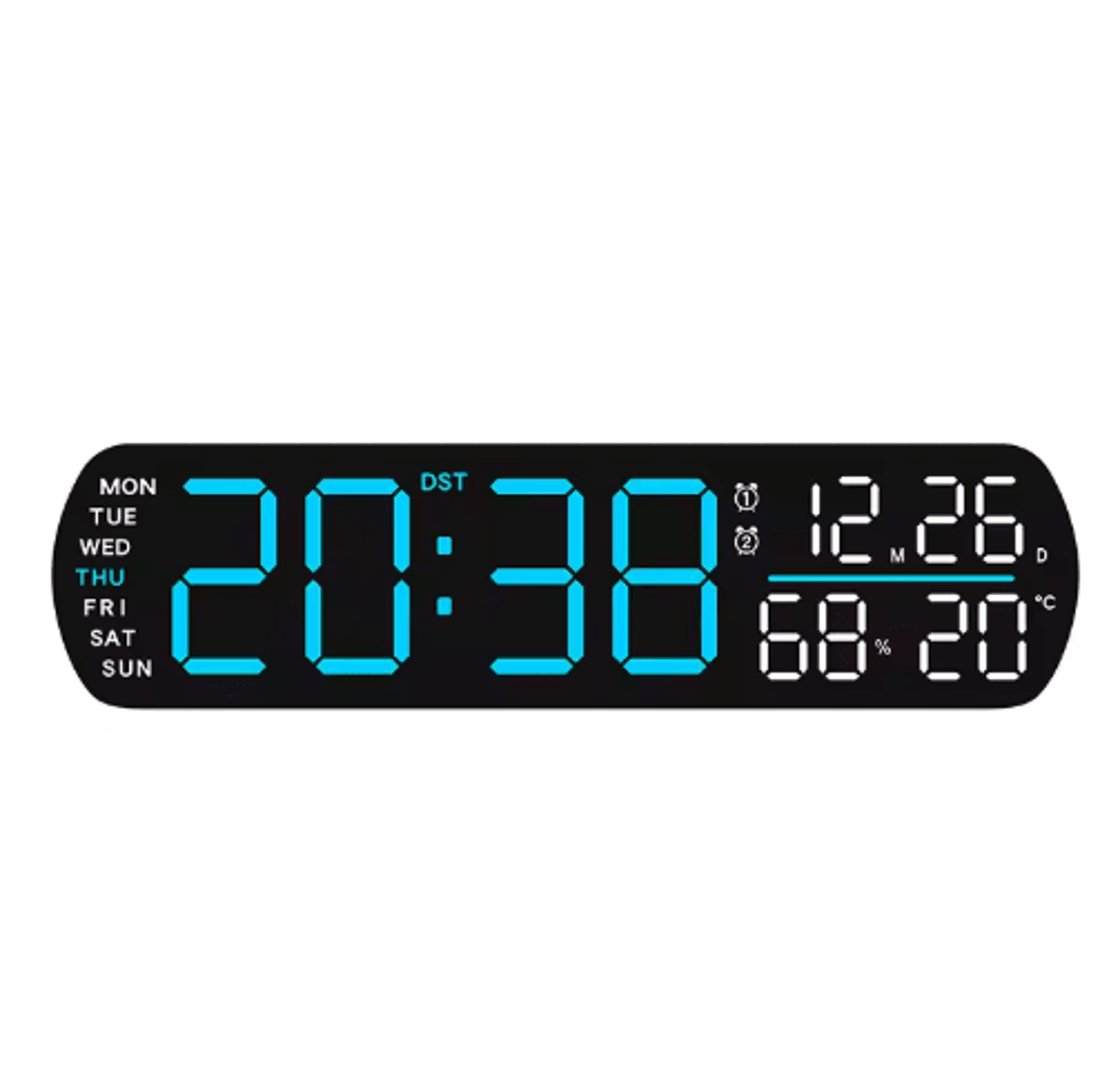 Digital Alarm Clock With Temperature  Humidity LED Auto Dimmable Multifunction Desk Clock 4