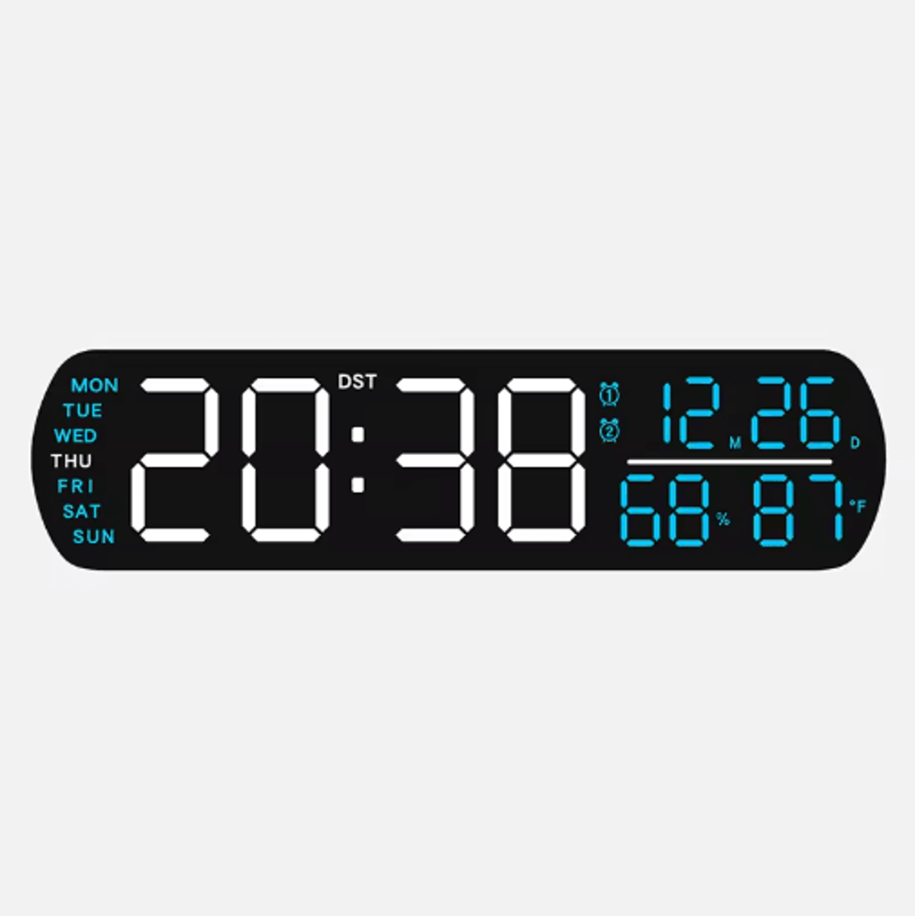 Digital Alarm Clock With Temperature  Humidity LED Auto Dimmable Multifunction Desk Clock 5