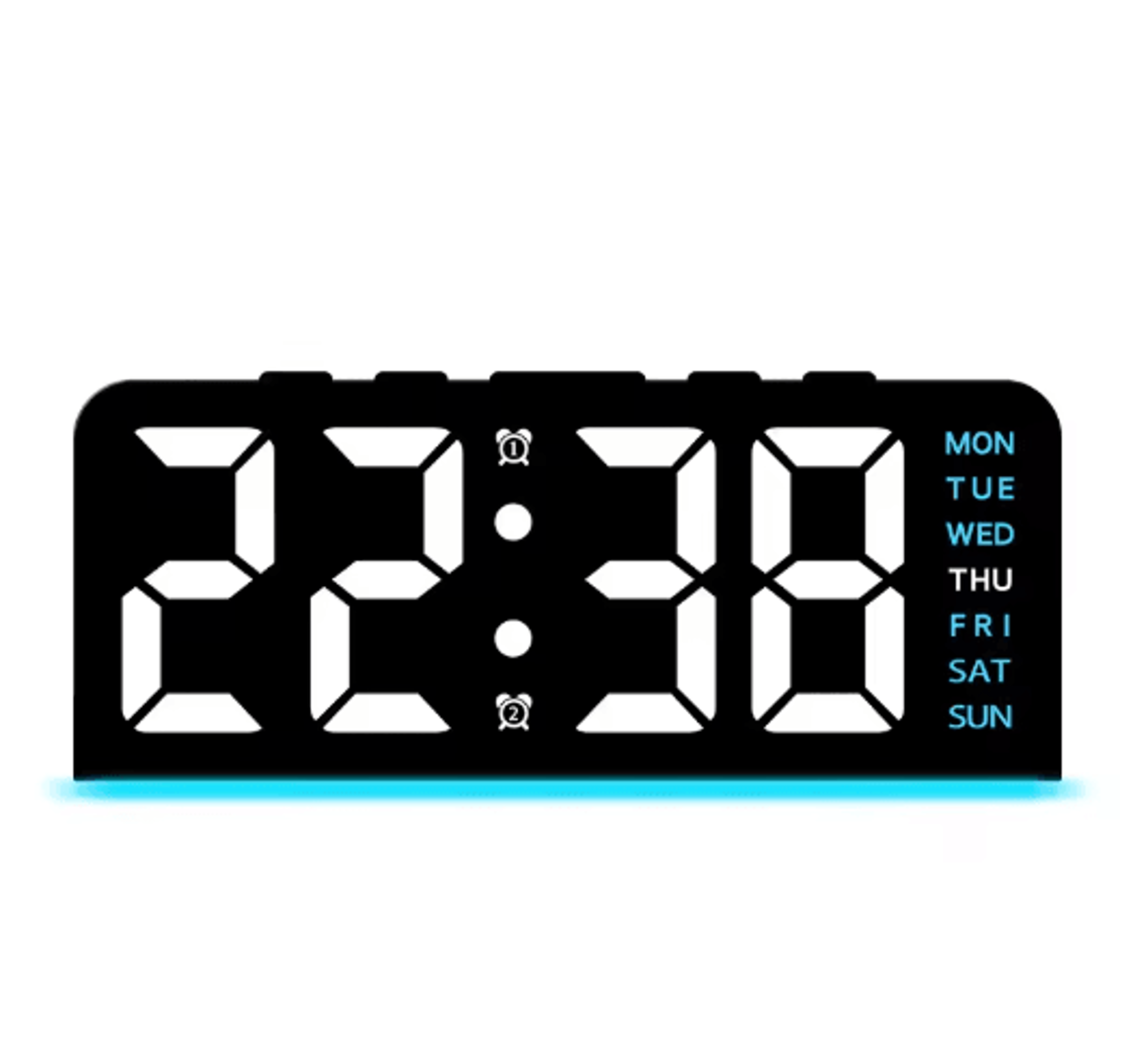 LED Digital Alarm Clock With Temperature Display Modern Bedside Clock With Night Light  Snooze 7