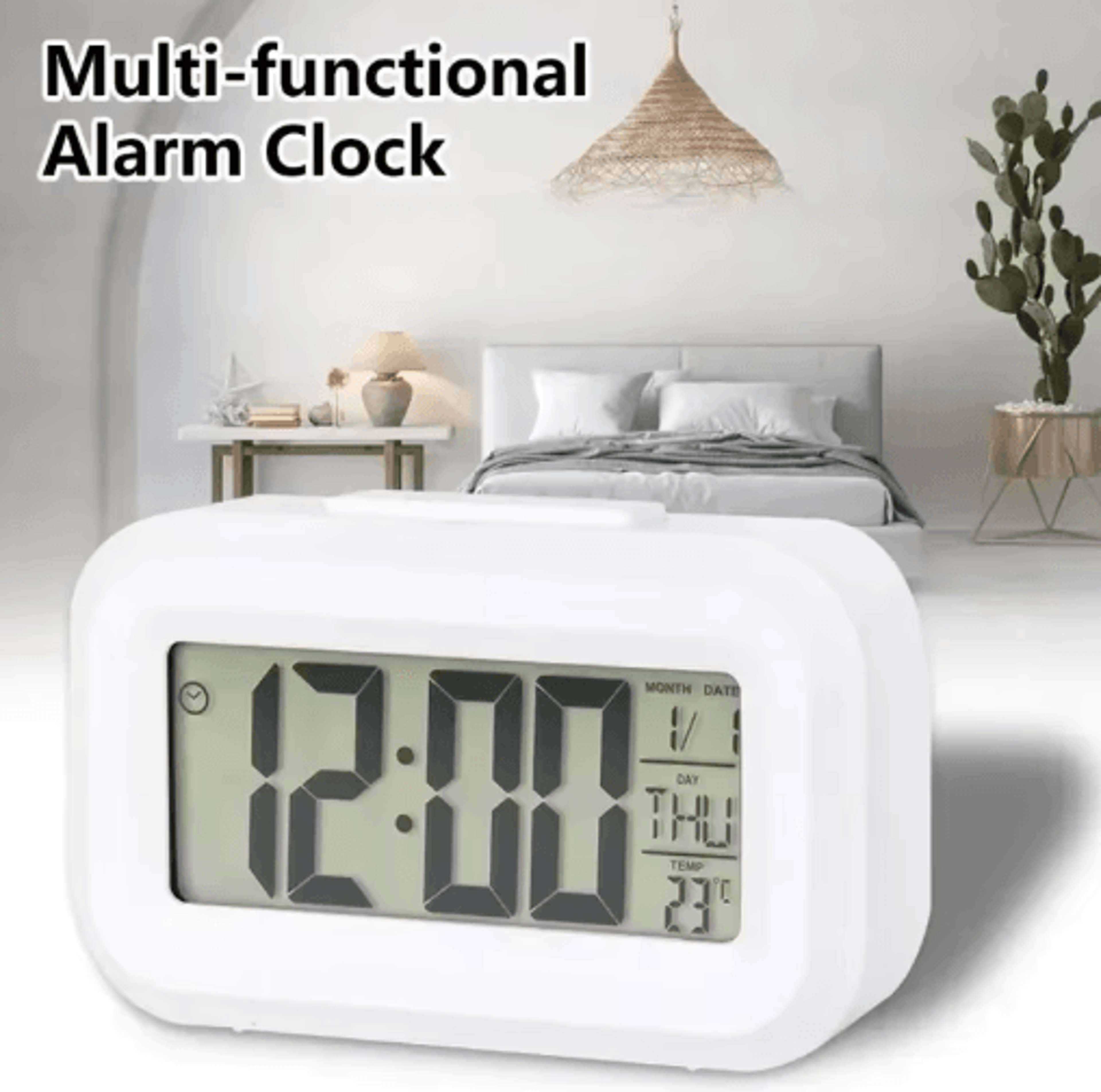 Time Glow LED Digital Alarm Clock Multi Function Backlit Calendar Desk Clock 10