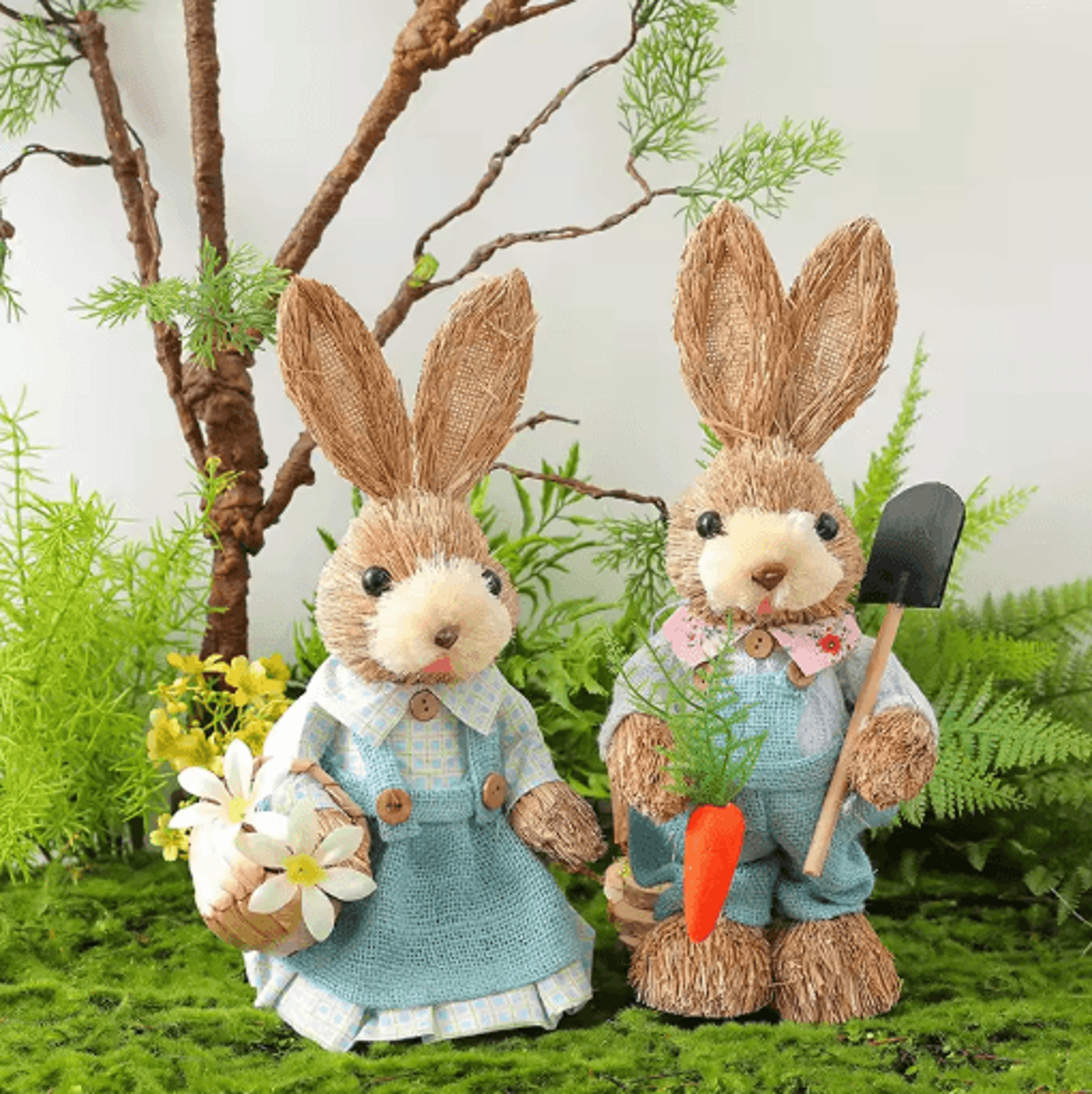 Cute Easter Bunny Figurine Handmade Rabbit Decor For Spring  Home Styling 0