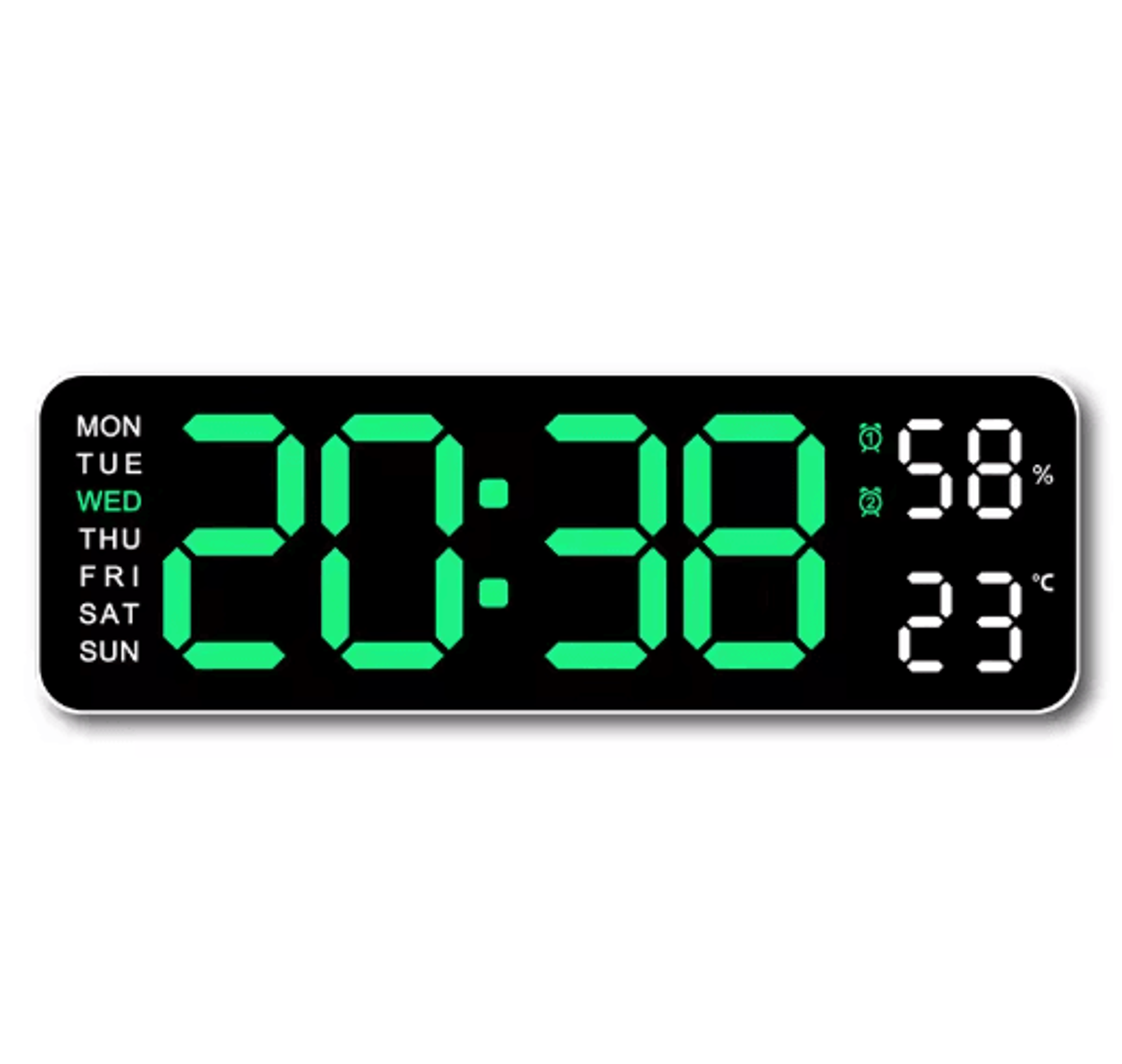 Smart LED Digital Wall Clock Silent Modern Display With Temperature  Calendar 4