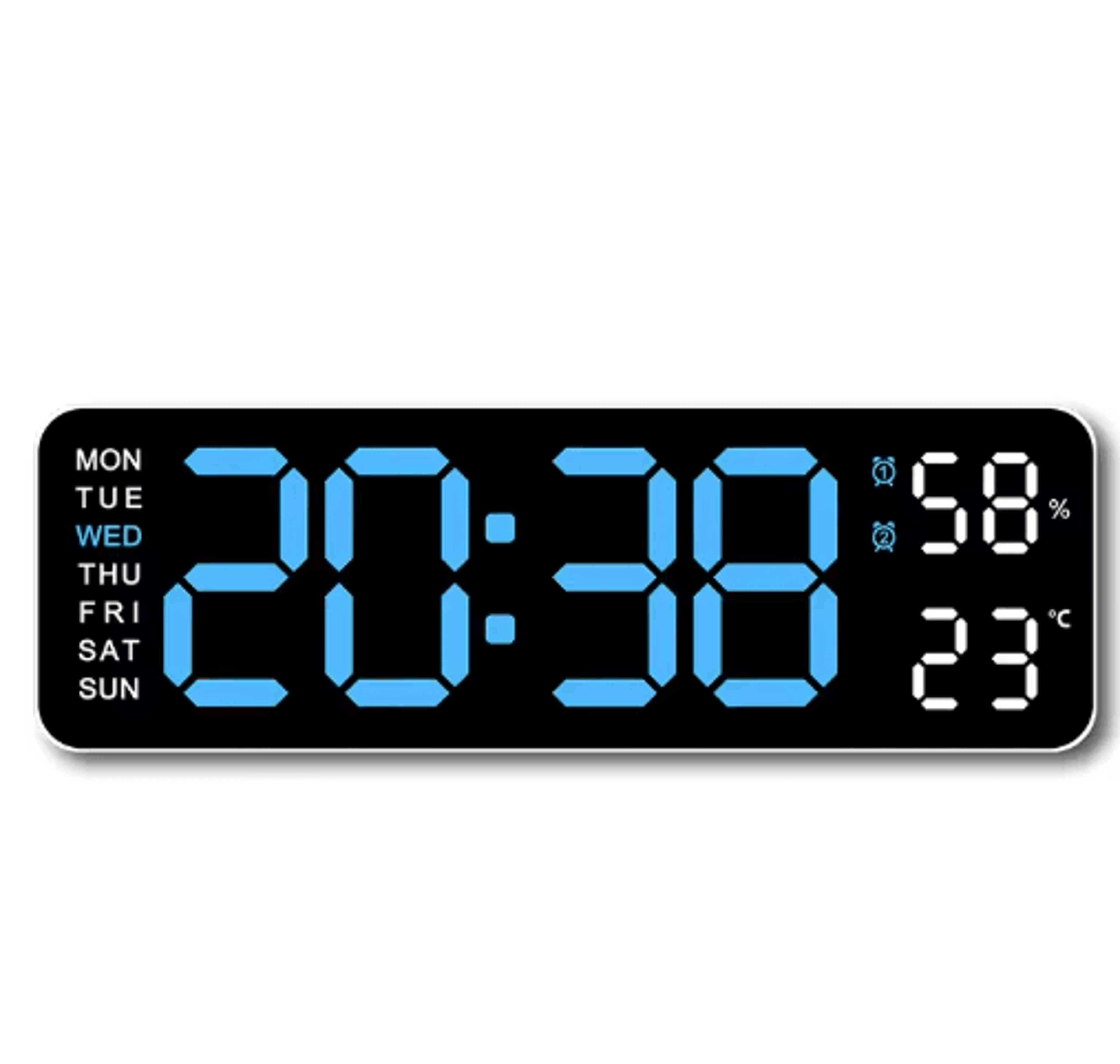 Smart LED Digital Wall Clock Silent Modern Display With Temperature  Calendar 5