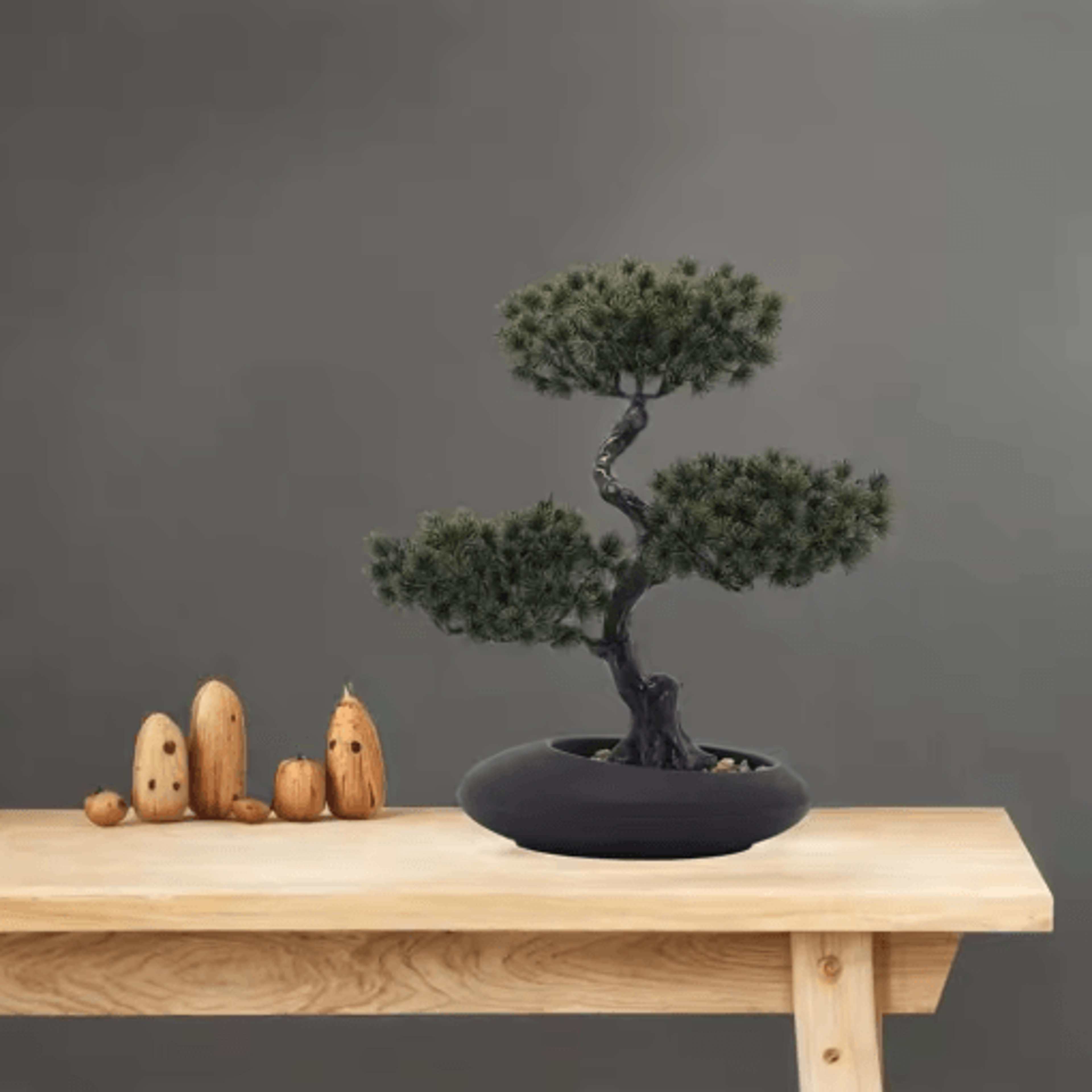 Artificial Japanese Pine Bonsai Tree Realistic Mini Plant For Desk  Home Decor 9