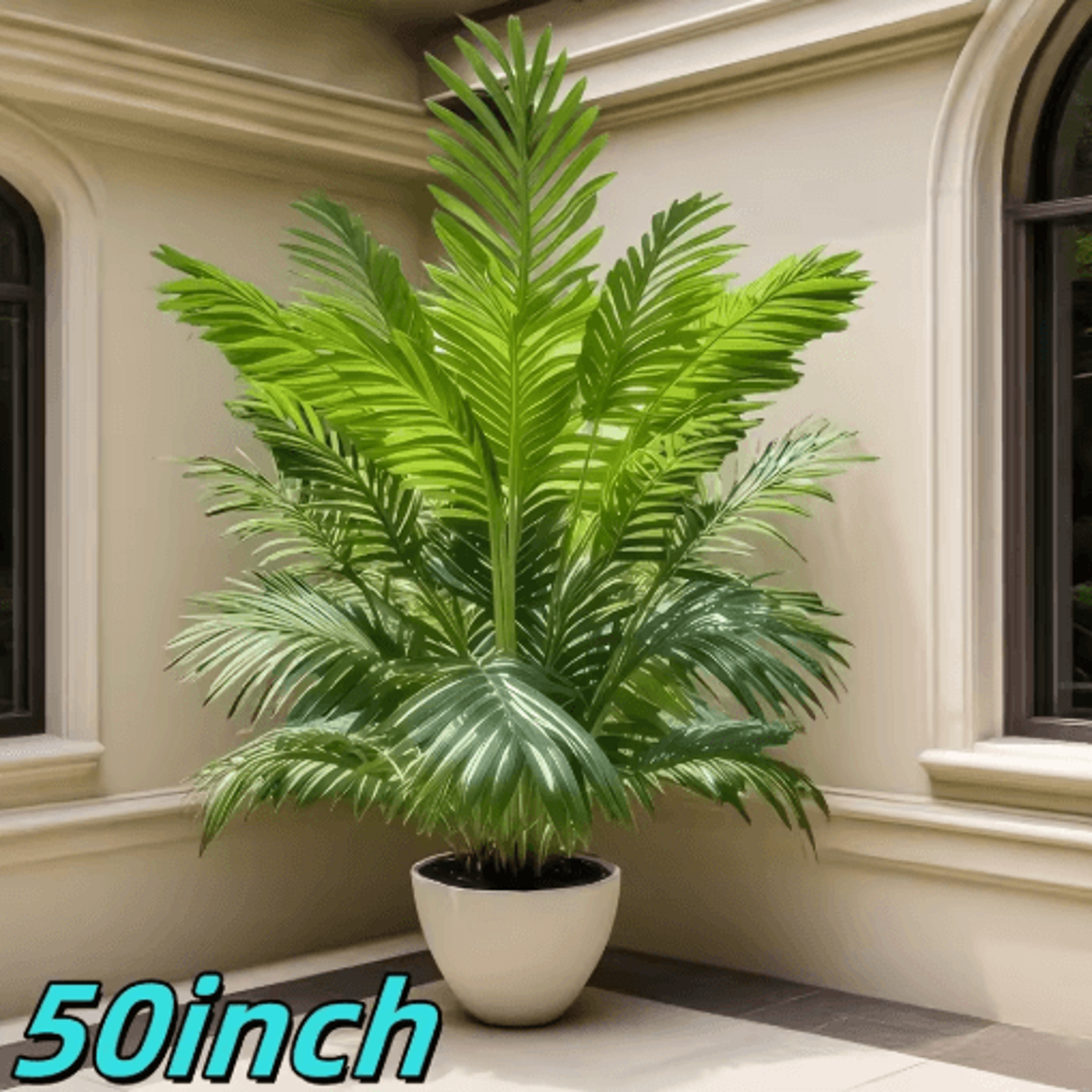 50-inch artificial palm tree realistic tropical plant for indoor & outdoor decor