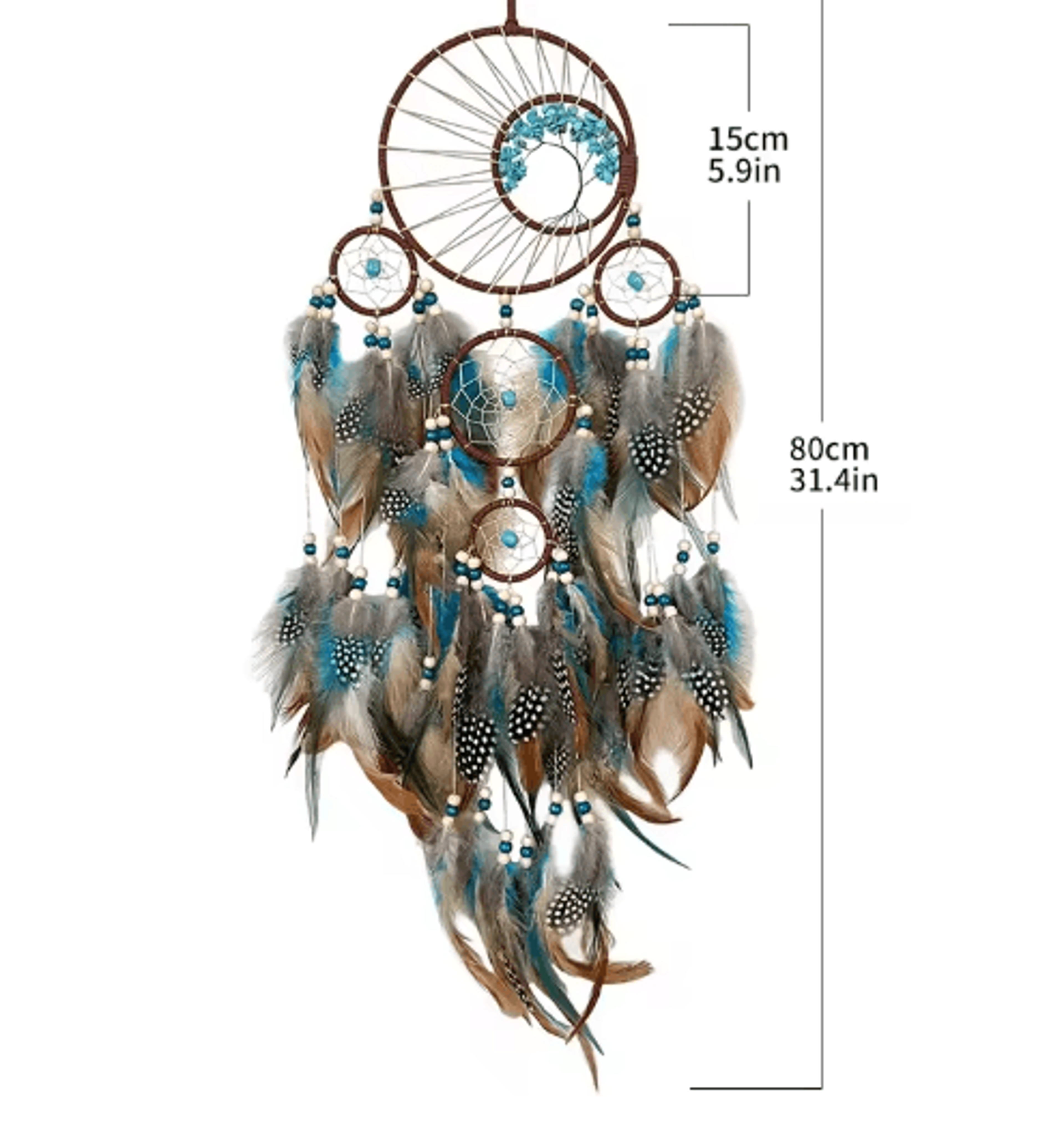 Vintage Dream Catcher Wind Chime  Tree Of Life Natural Stone Wall Hanging Decor 4