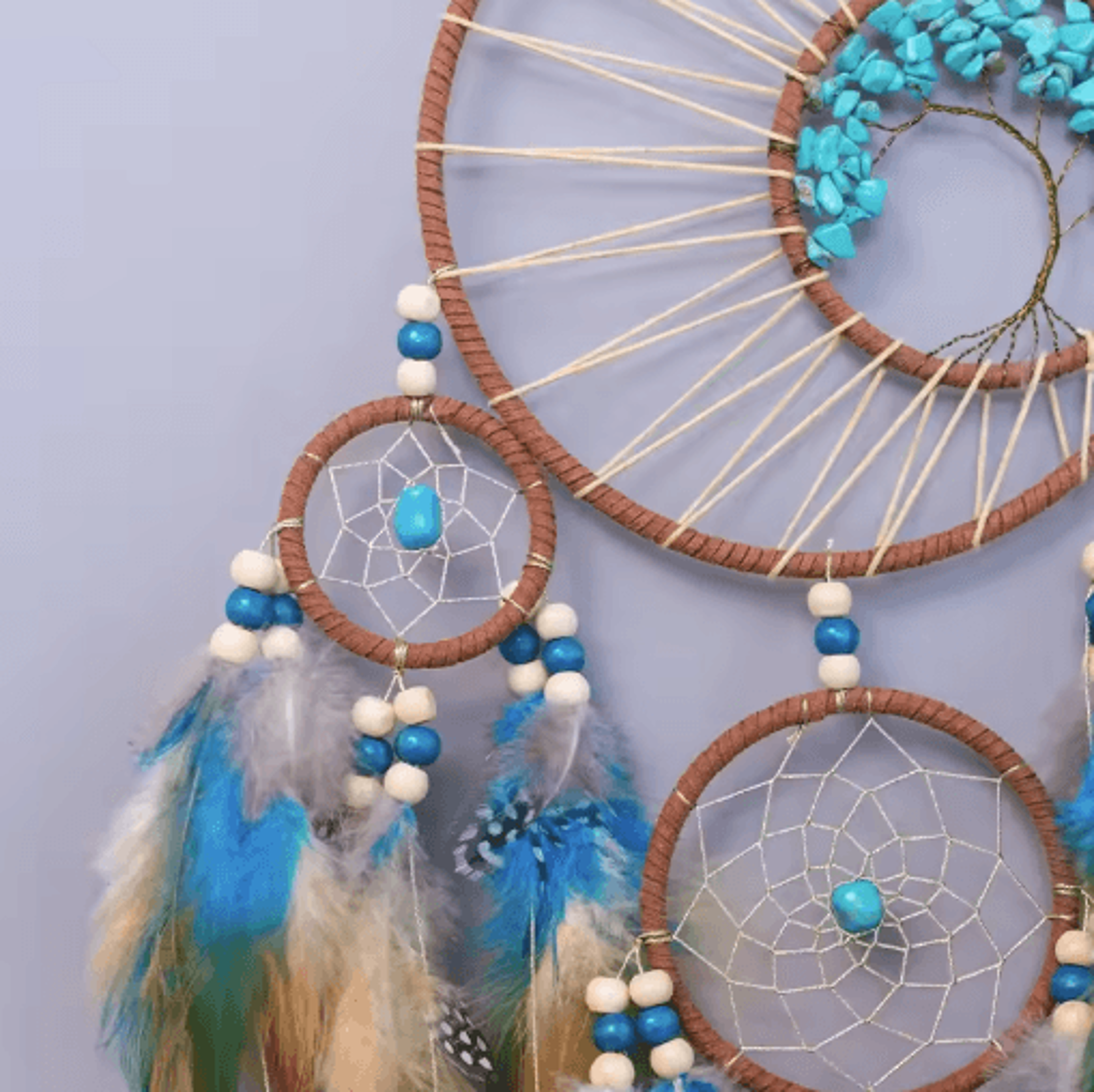 Vintage Dream Catcher Wind Chime  Tree Of Life Natural Stone Wall Hanging Decor 6