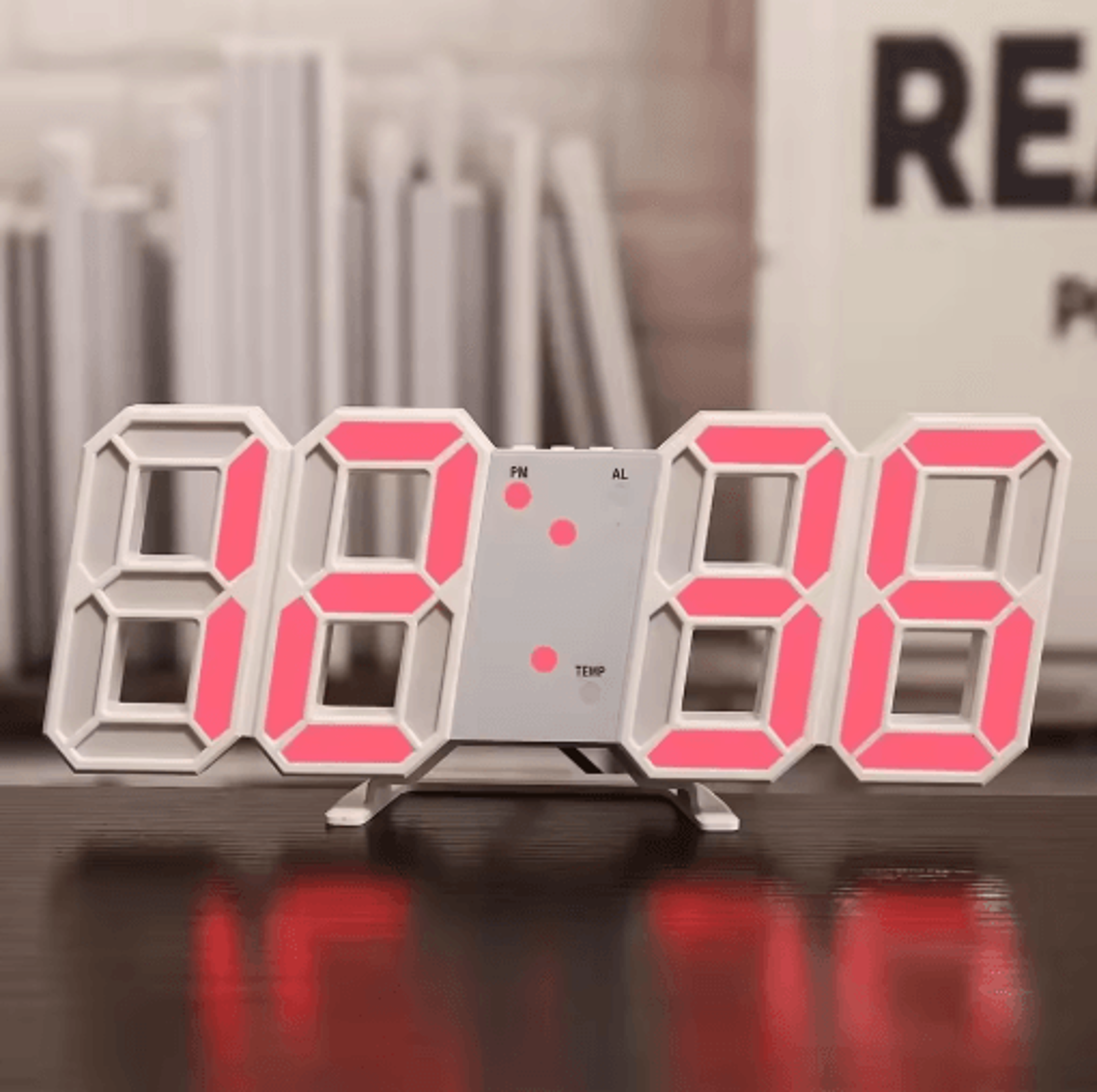 3D LED Digital Wall Clock  Adjustable Glow Night Mode Home Decor Display 4