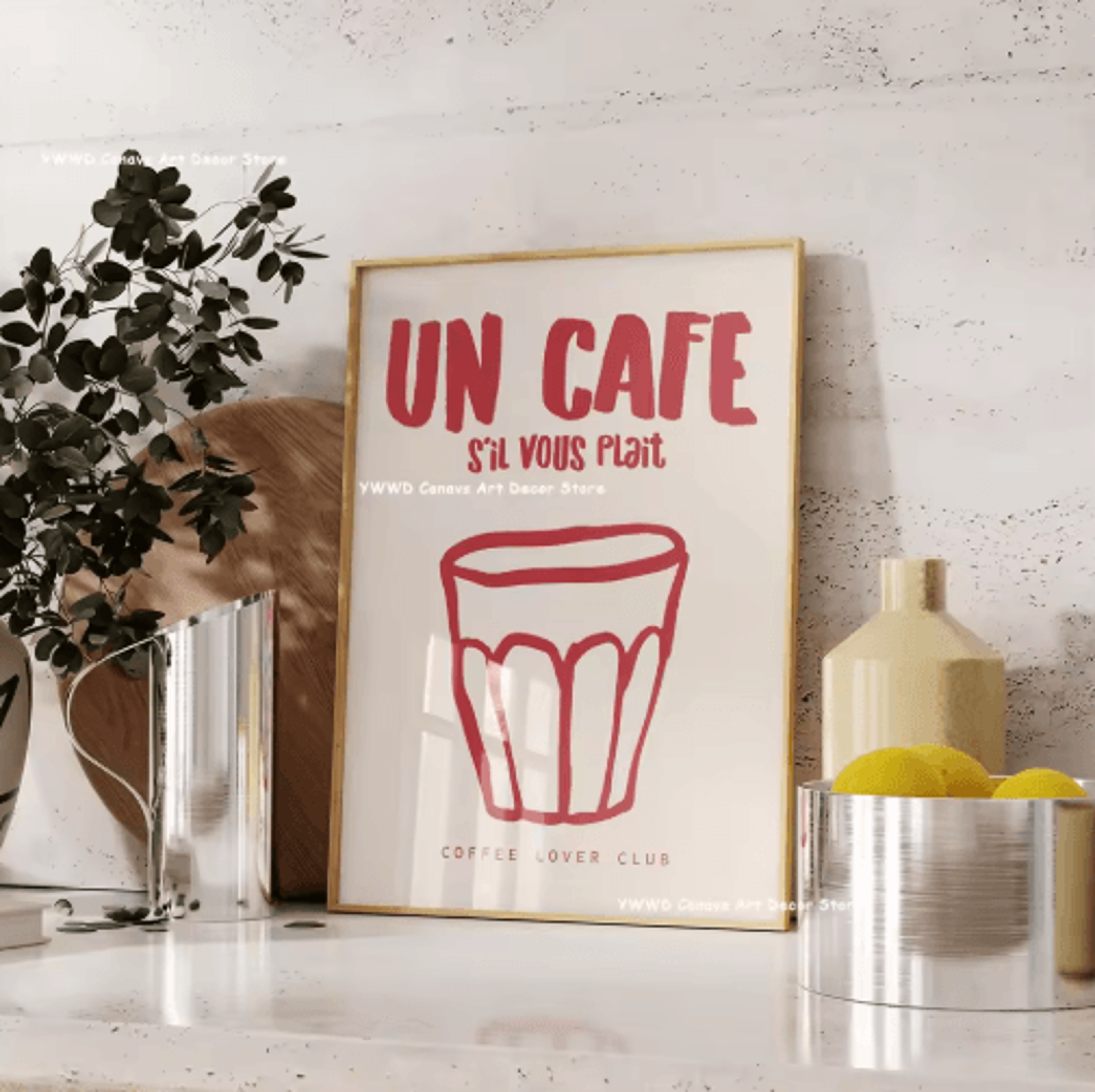 Bon Appetit Coffee Canvas Wall Art  Moka Pot Espresso Poster For Kitchen Decor 6