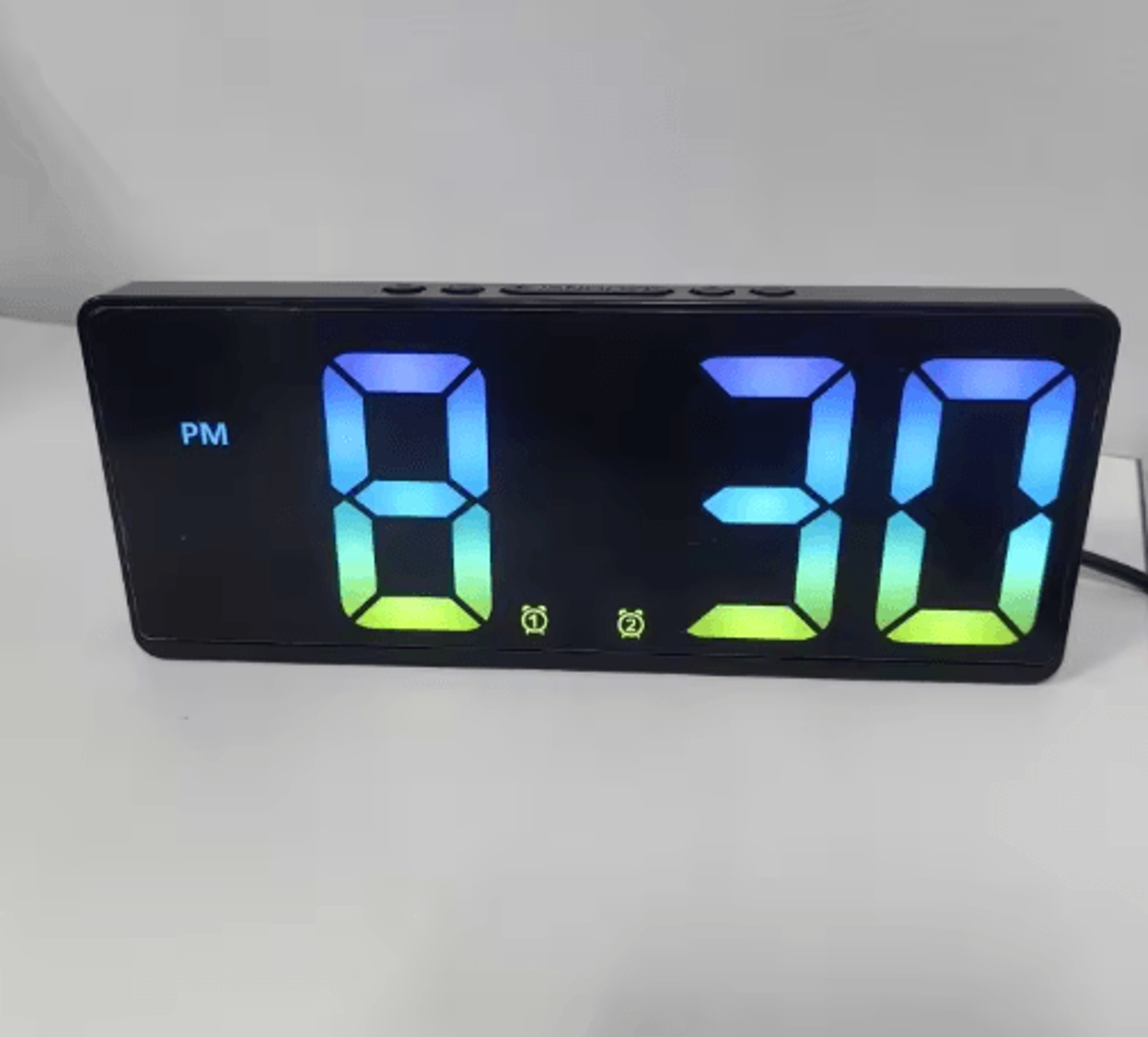 Voice Control LED Digital Alarm Clock  Smart Bedside Clock With Temperature  Snooze 3