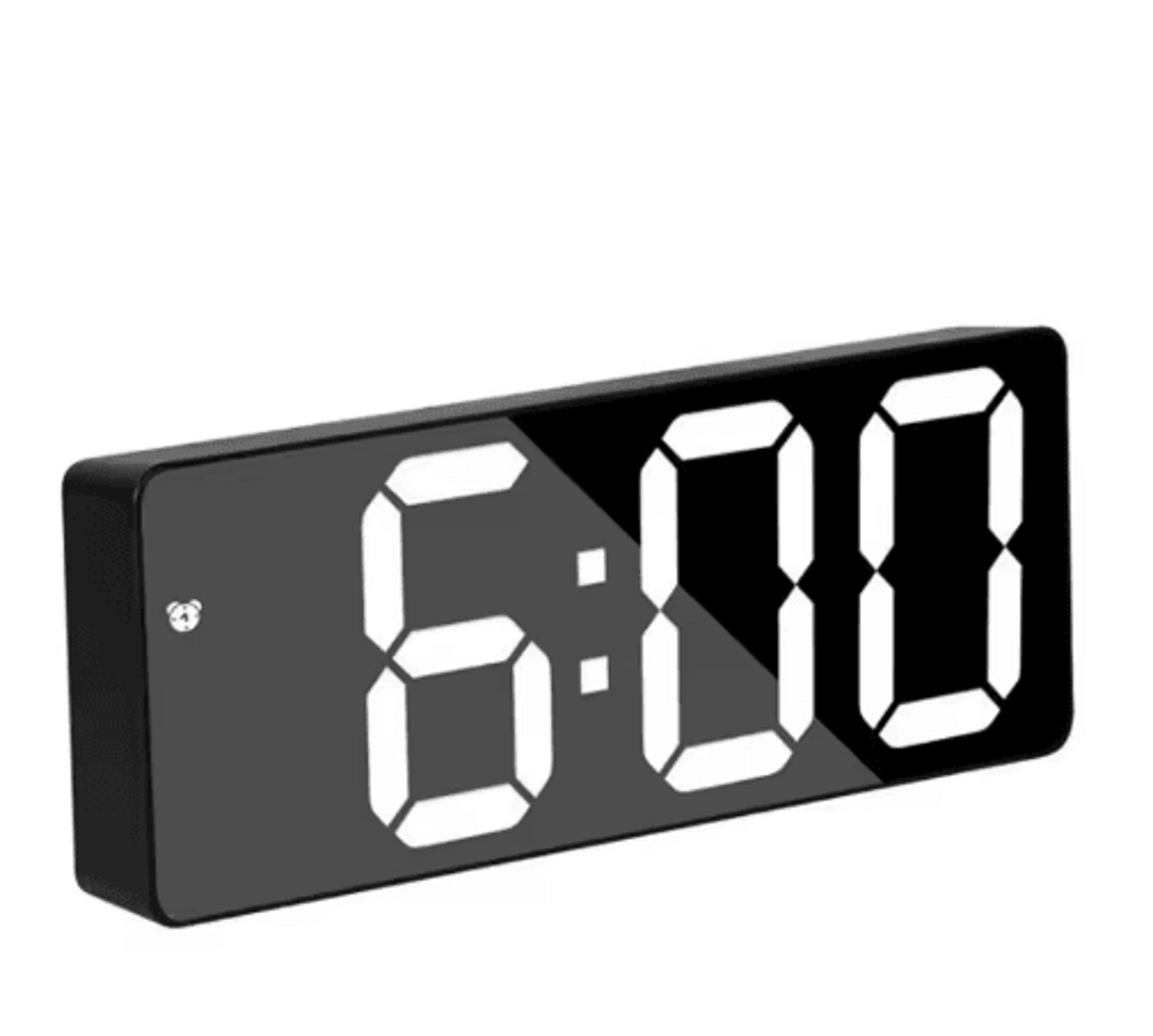 Mirror LED Alarm Clock  Voice Control Digital Bedside Clock With Snooze 10