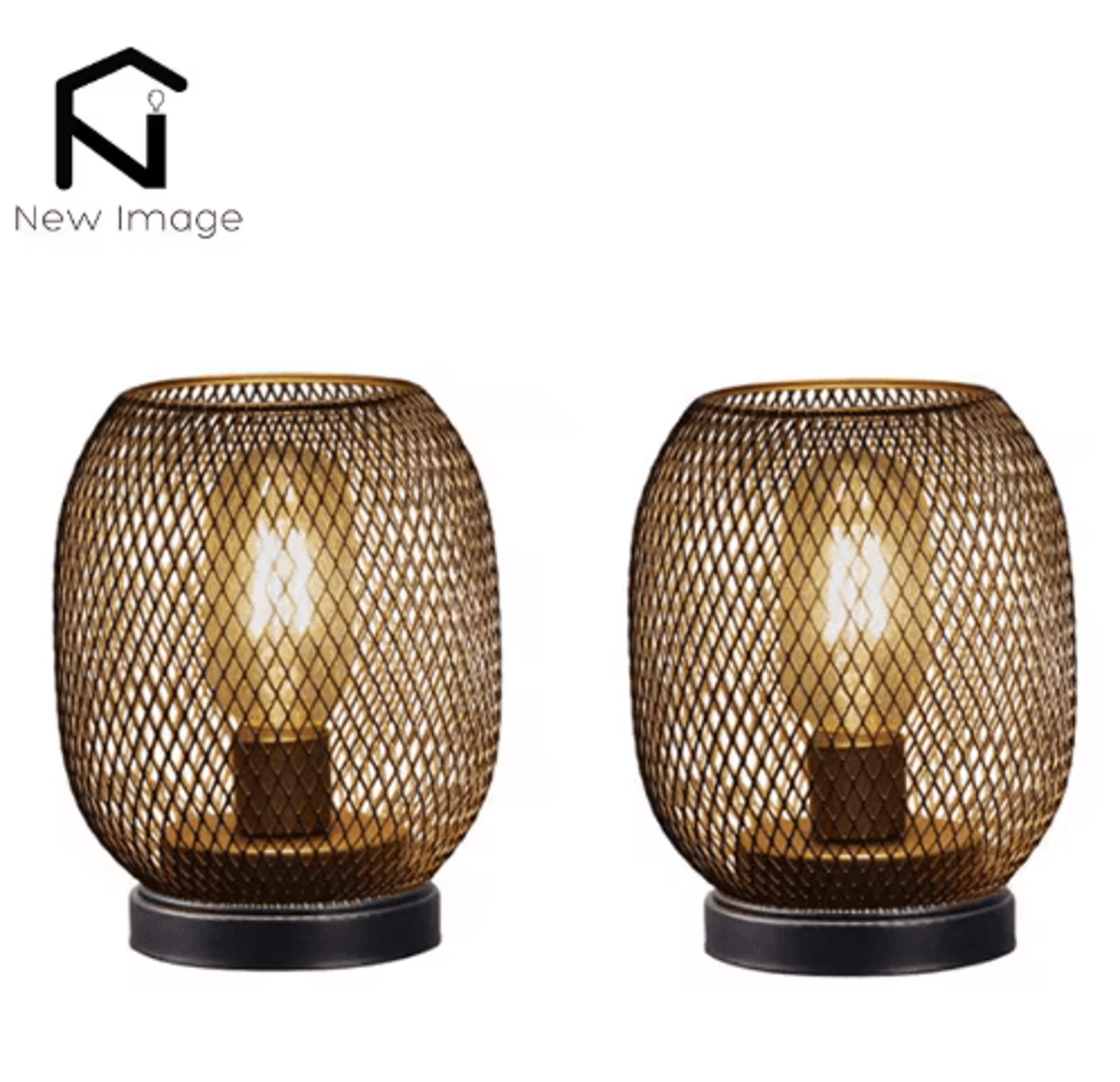 Battery Powered Metal Cage Table Lamp  Cordless LED Lantern For Wedding  Home Decor 4
