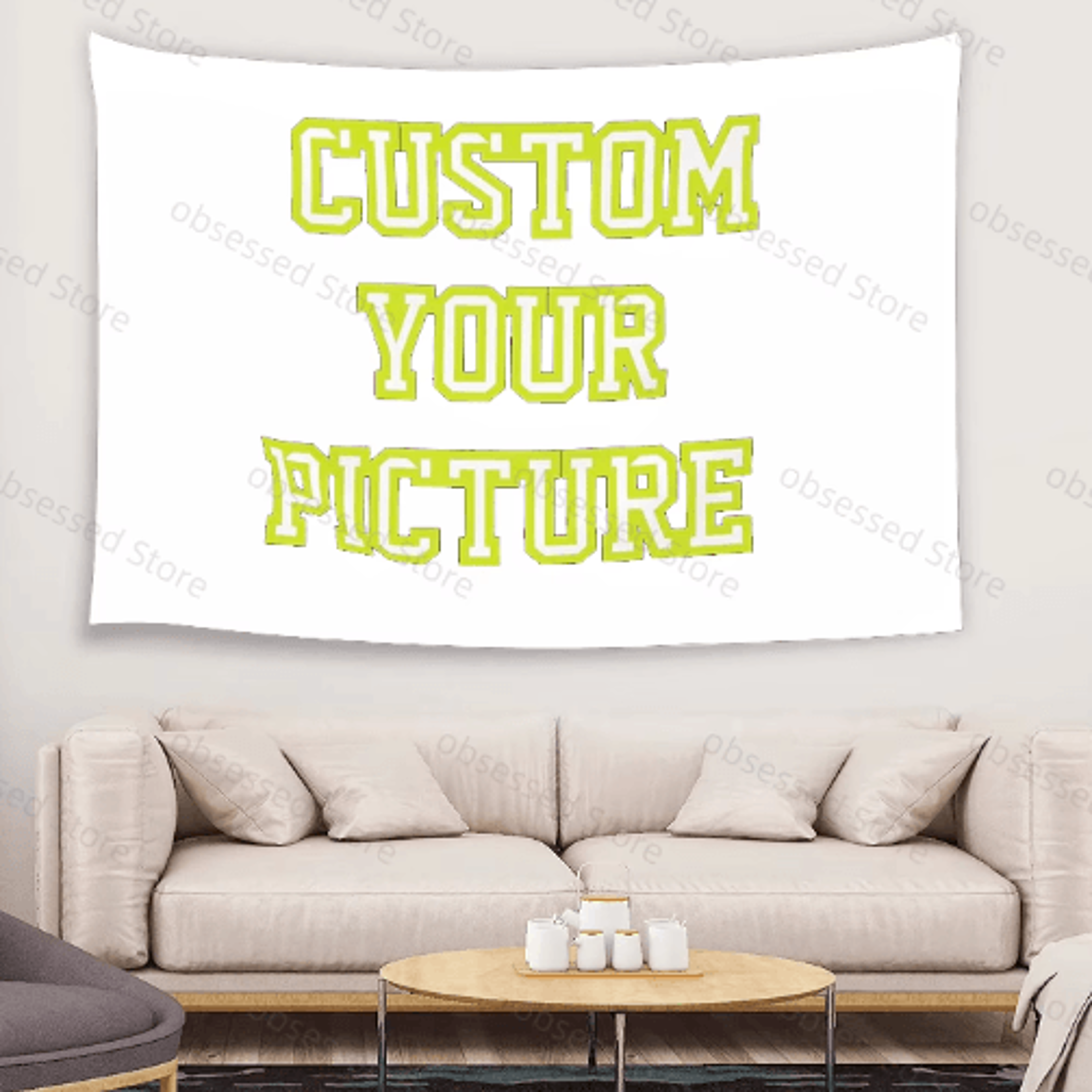 Custom Boho Mandala Tapestry  Personalized Wall Hanging With Photo Print Decor 6