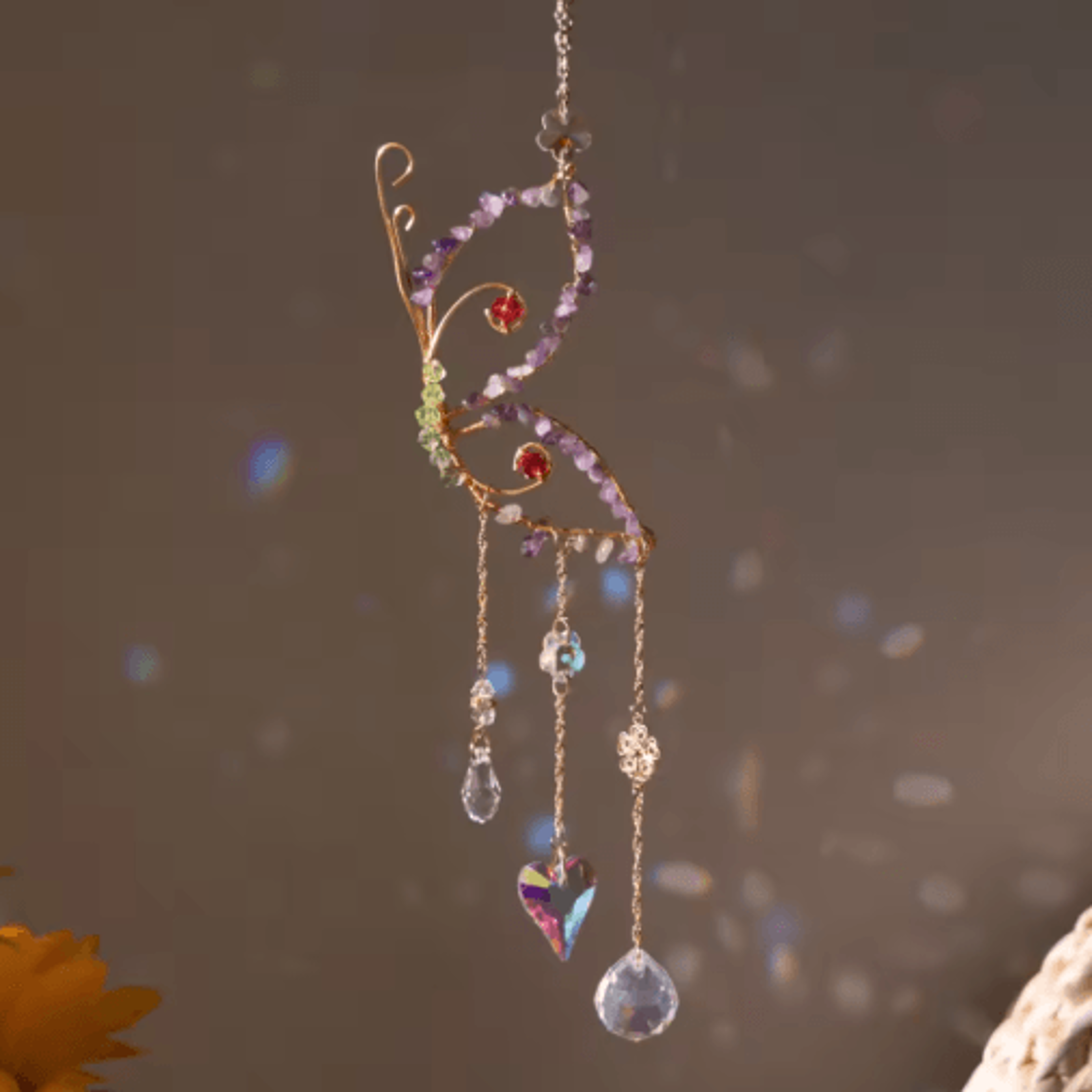 Crystal Sun  Moon Wind Chime  Prism Suncatcher Hanging Decor For Home  Garden 9