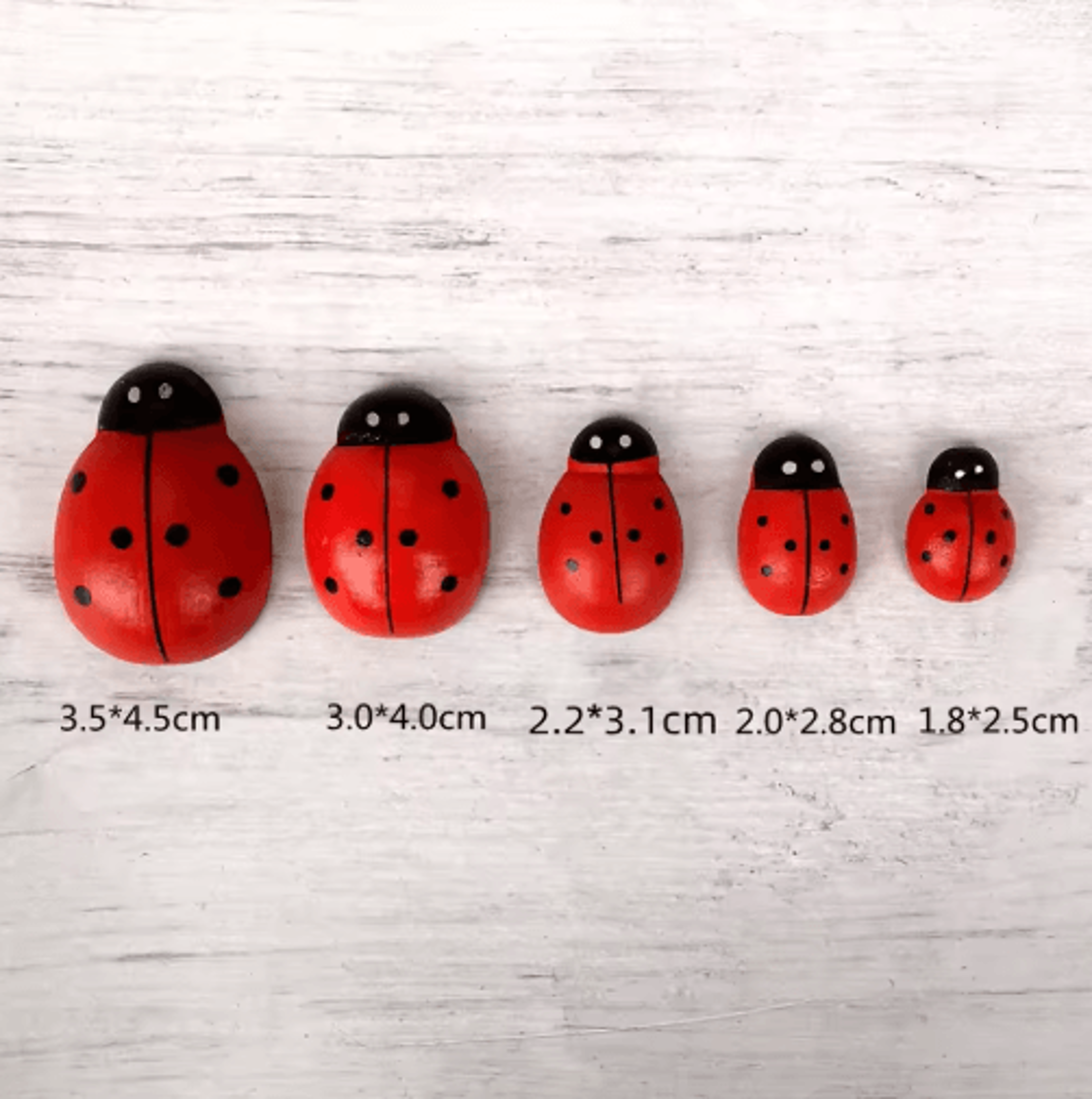 Wooden Ladybug Decor  Large Miniature Fairy Garden Ornament For DIY Crafts 8