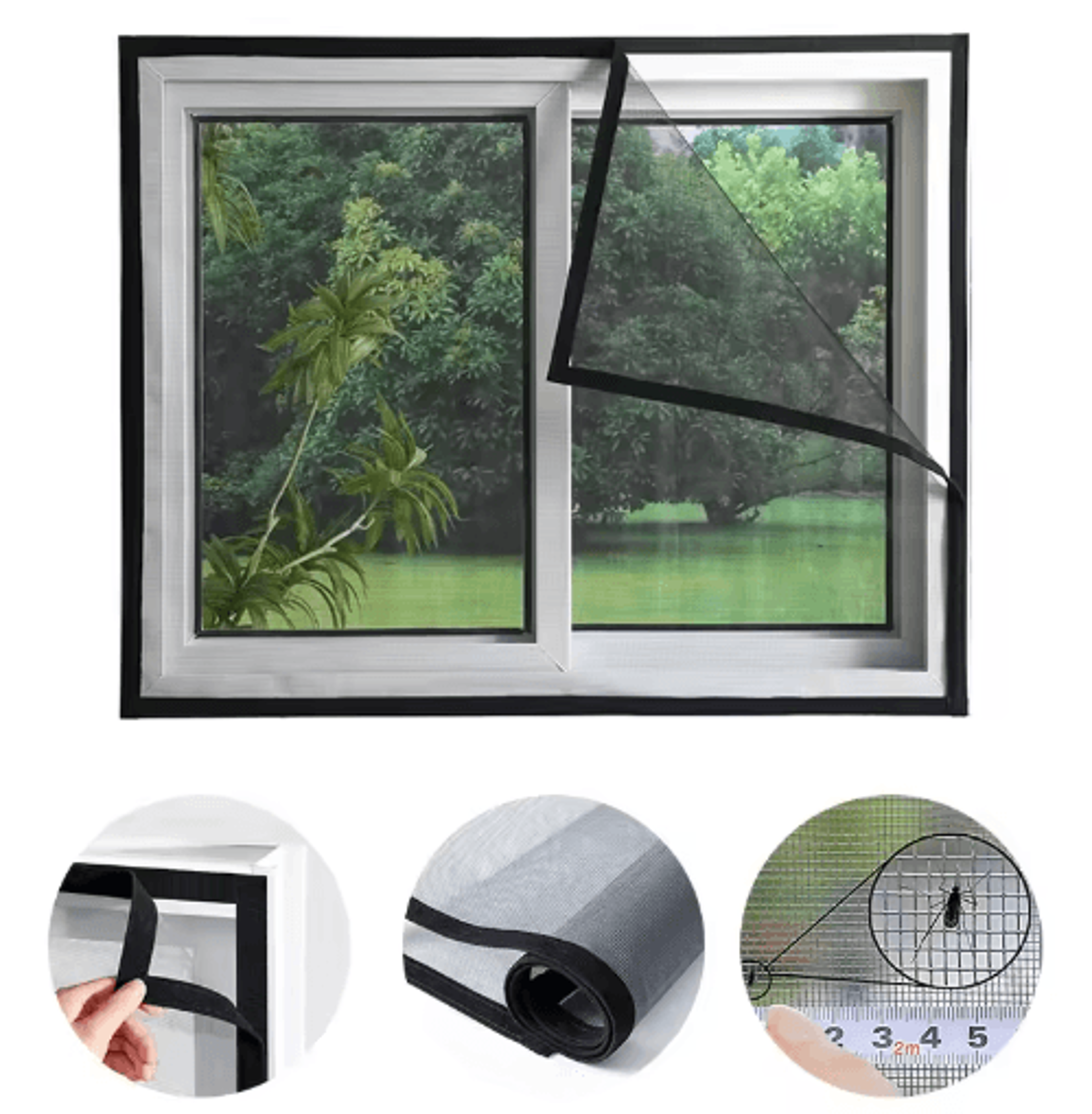 SelfAdhesive Mosquito Net Screen  Custom InsectProof Window  Door Mesh Curtain 8