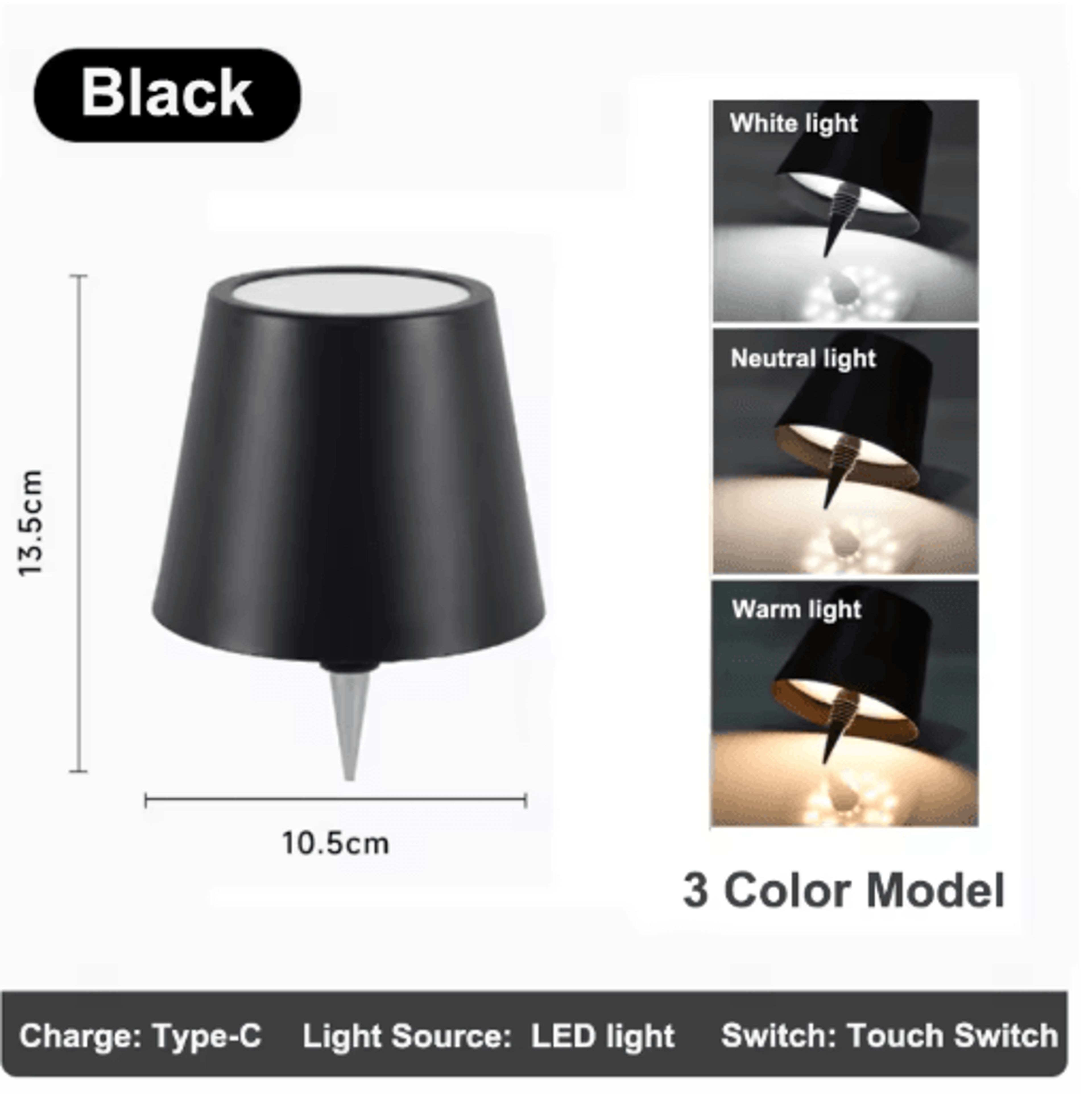 Wireless LED Wine Bottle Lamp  Rechargeable Touch Control Table Light For Outdoor  Dining Ambiance 8