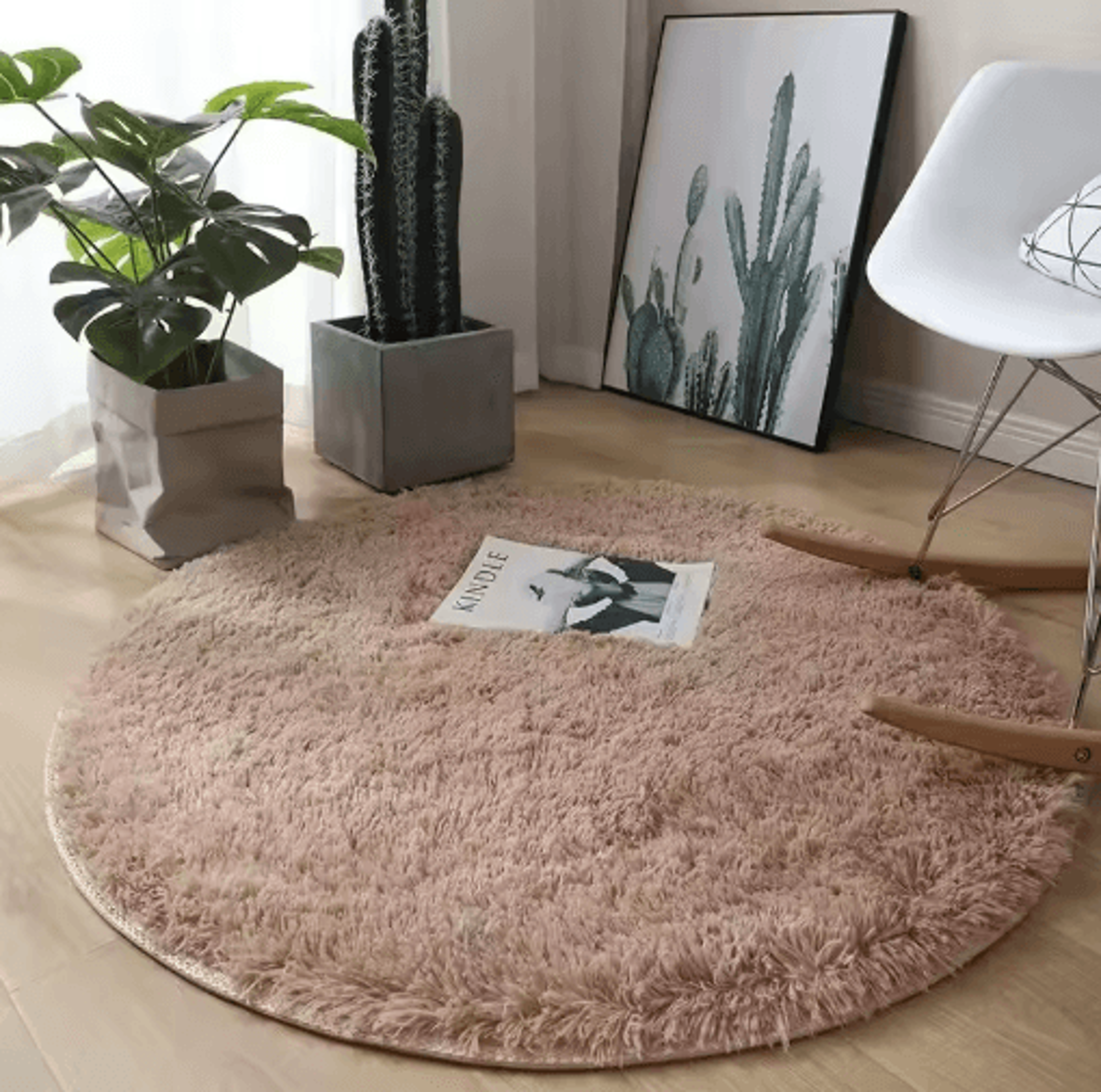 Fluffy White Round Rug Soft Plush Carpet For Kids Bedroom  Cozy Living Spaces 6