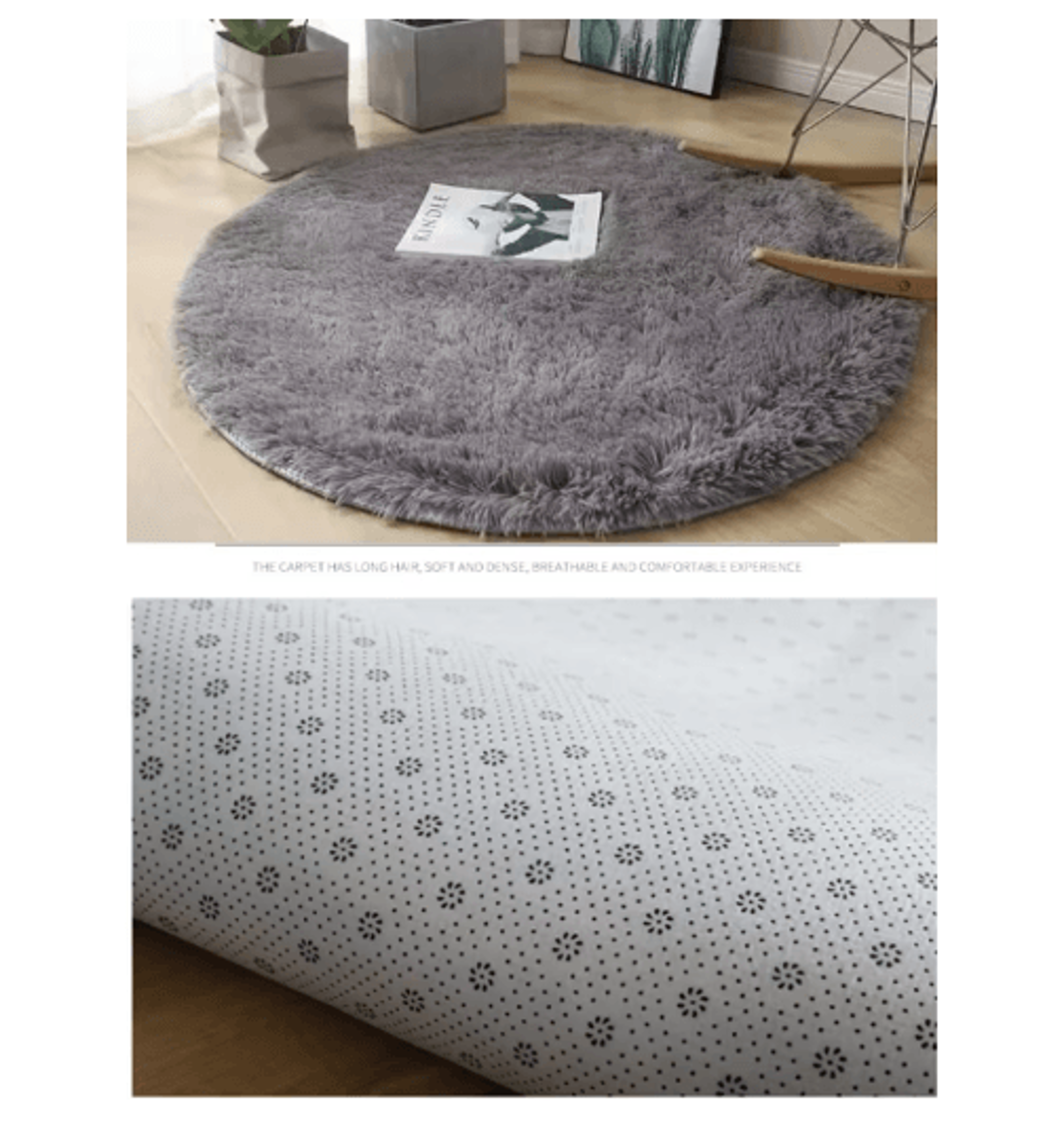Fluffy White Round Rug Soft Plush Carpet For Kids Bedroom  Cozy Living Spaces 11
