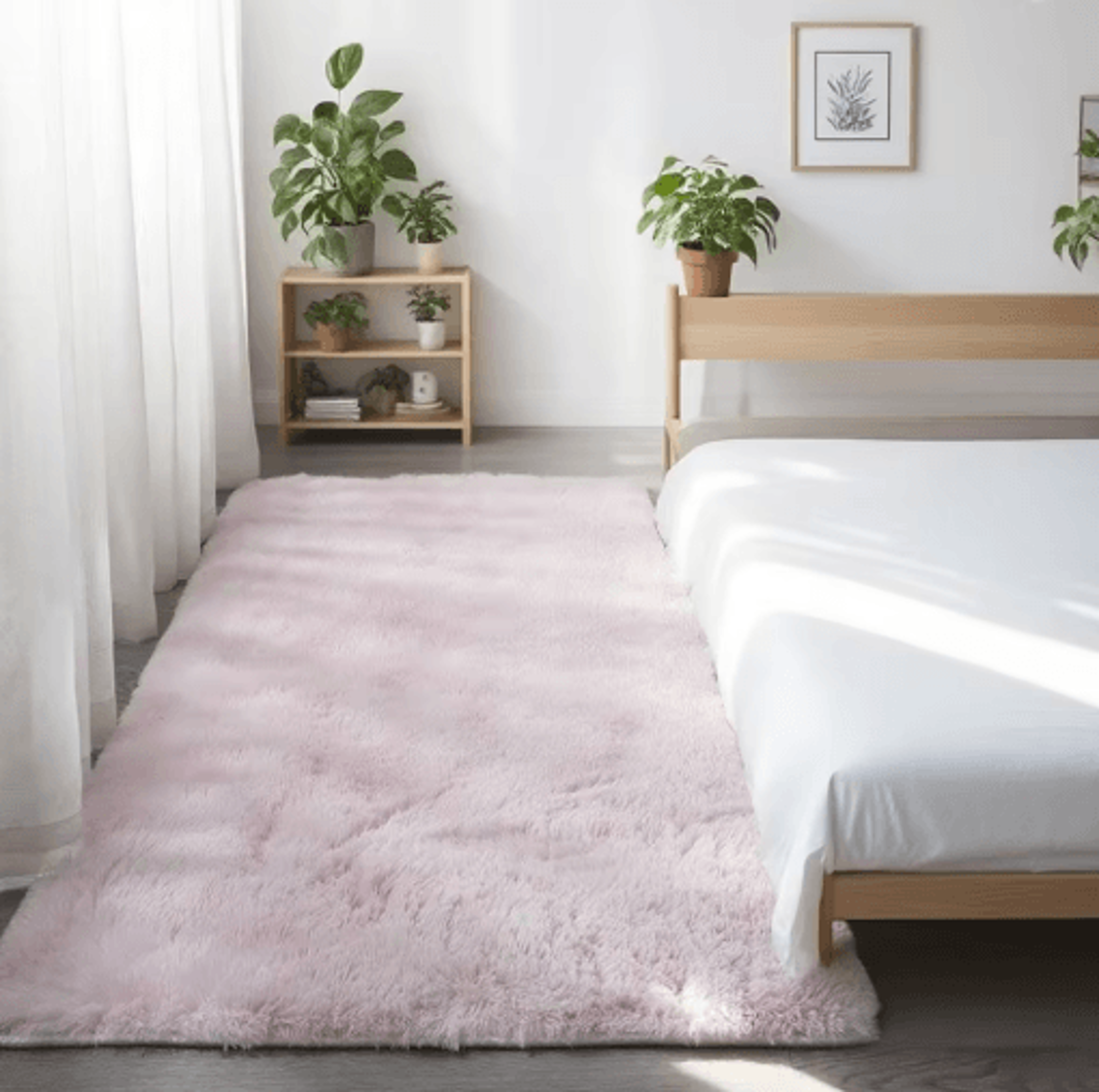 Super Soft Shaggy Gray Area Rug Fluffy Non Slip Carpet For Bedroom  Living Room 1